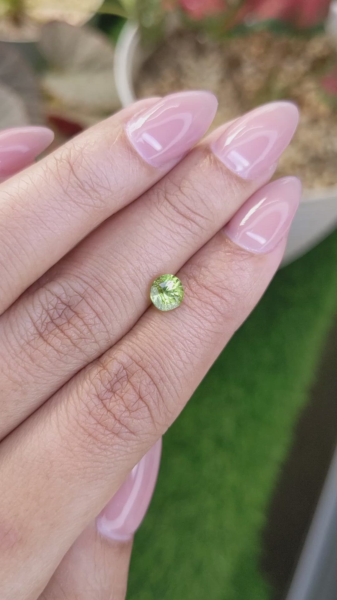 0.83 Ct. Yellowish Green Peridot from Pakistan Size Video