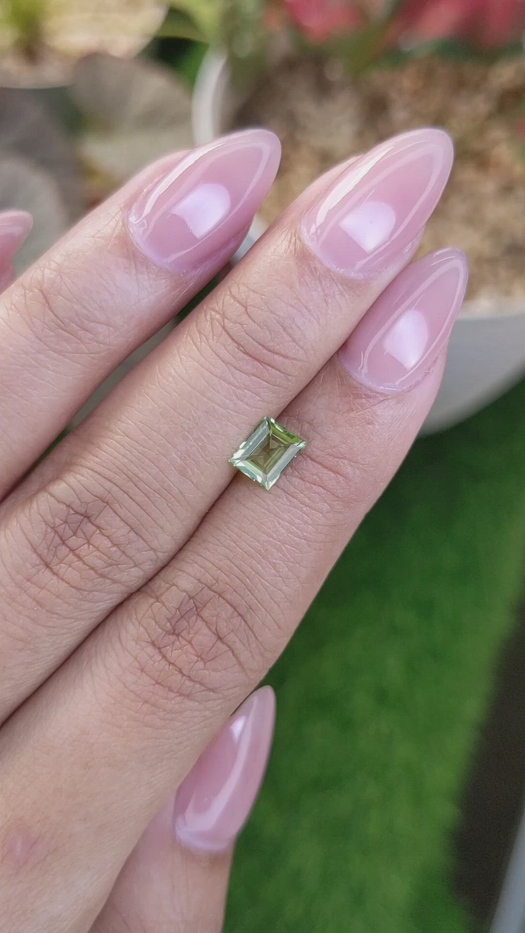 0.74 Ct. Yellowish Green Peridot from Ceylon (Sri Lanka) Size Video