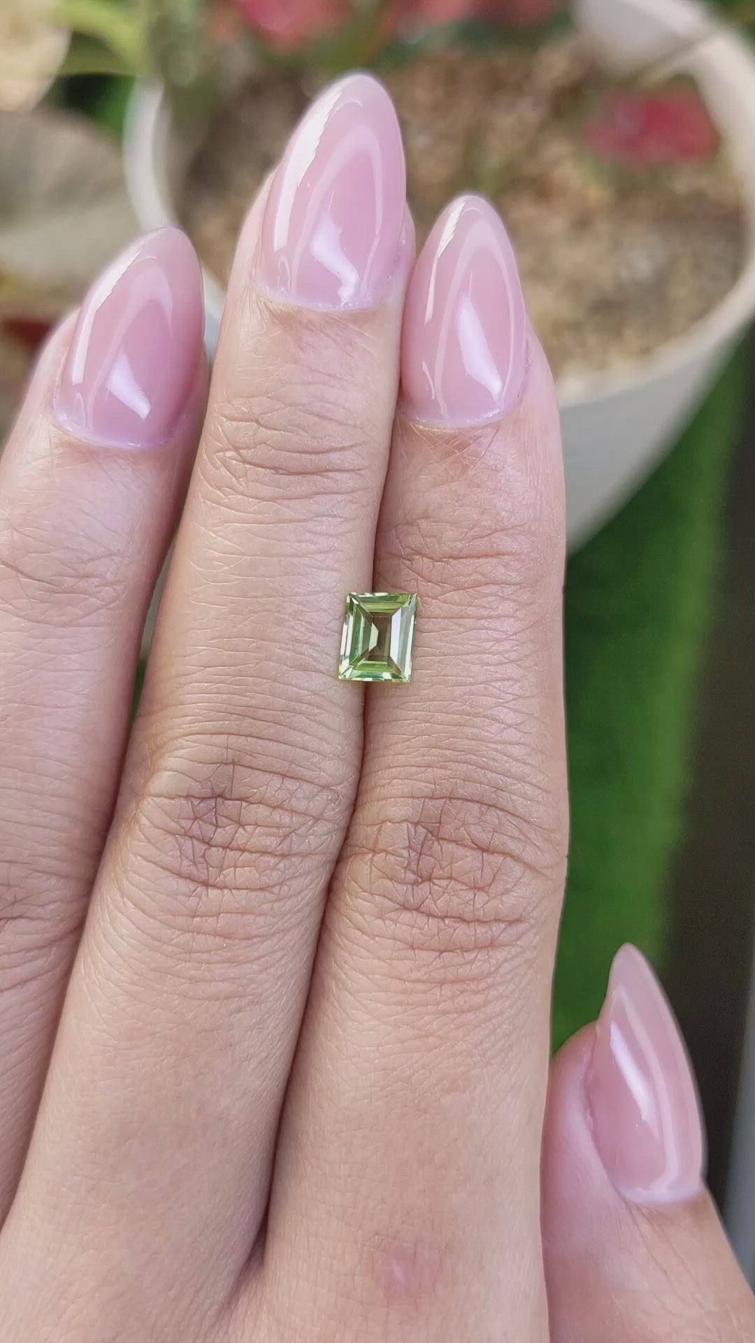 0.74 Ct. Yellowish Green Peridot from Ceylon (Sri Lanka) Size Video