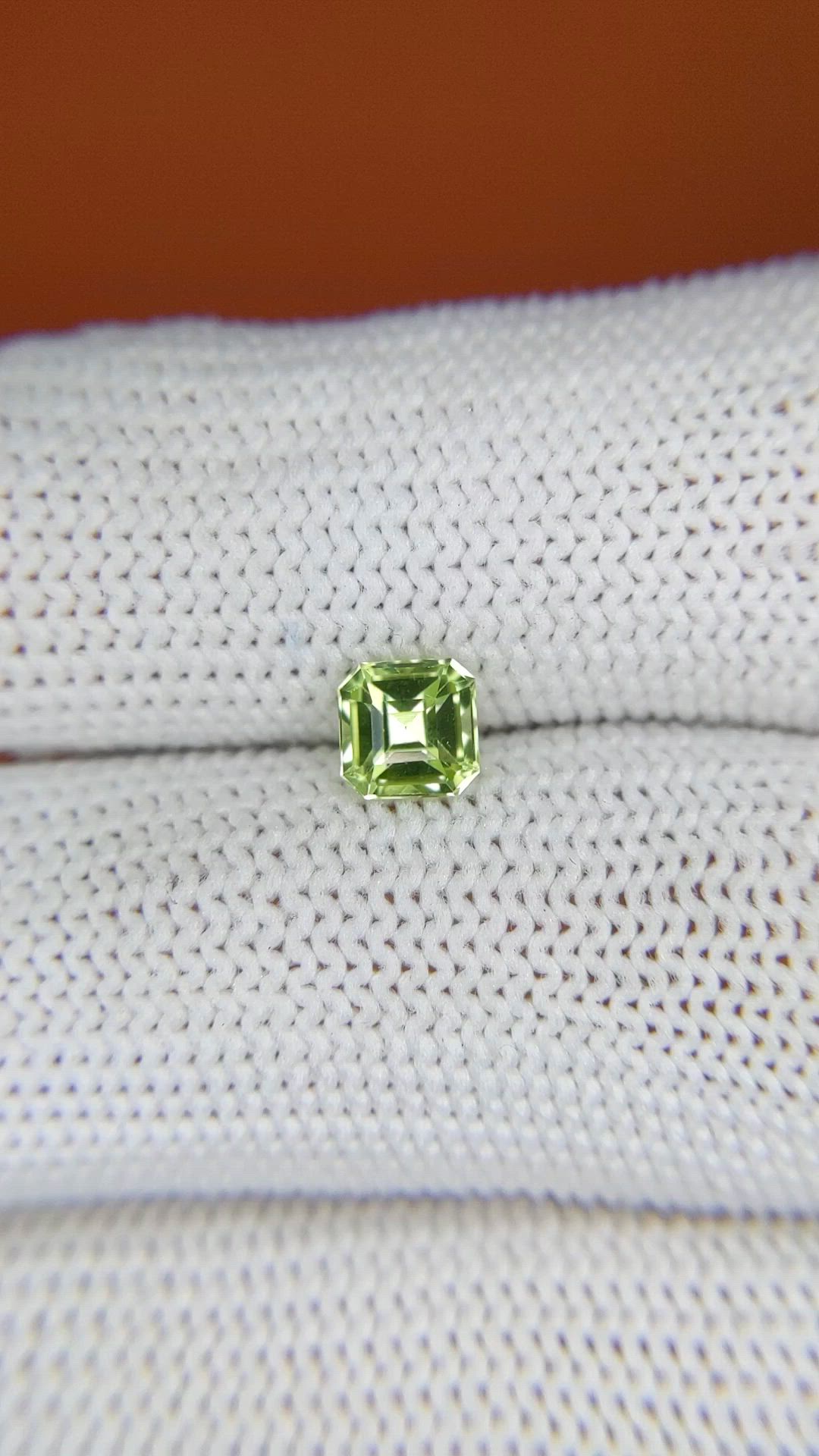0.71 Ct. Yellowish Green Peridot from Pakistan Size Video
