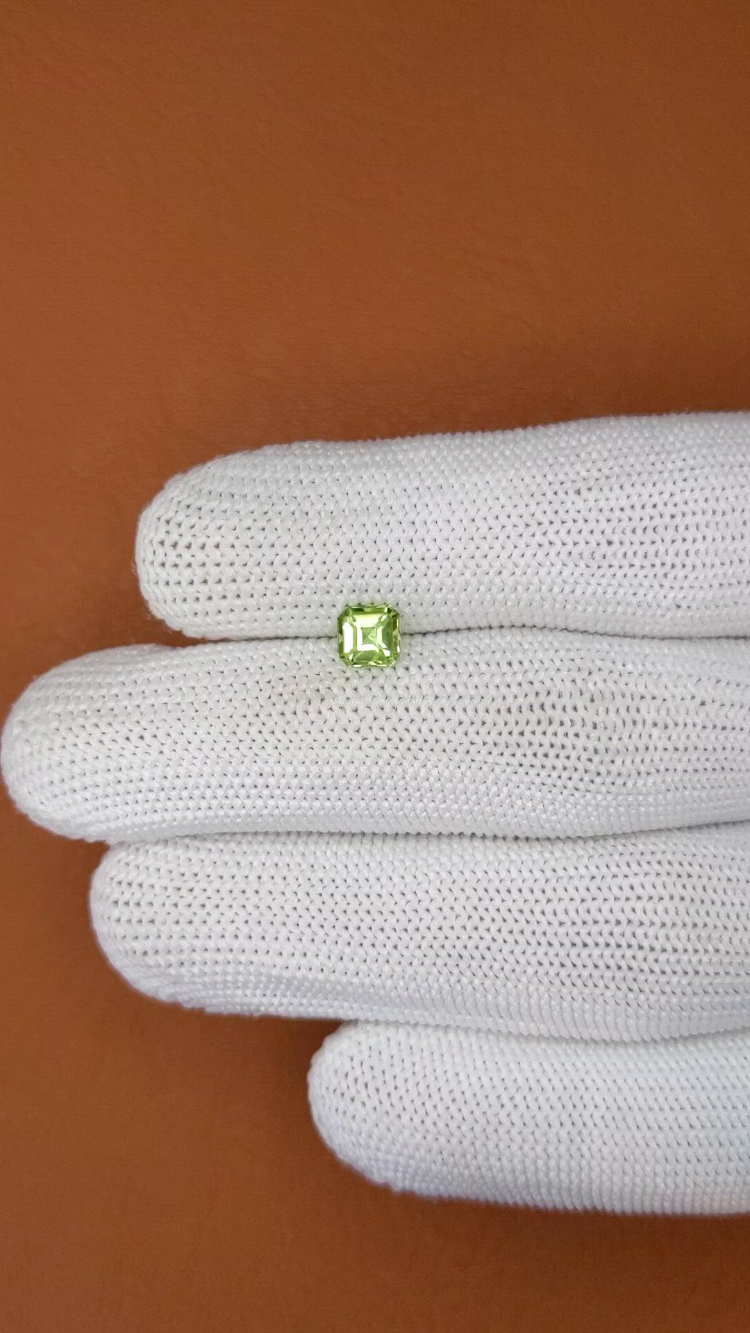 0.71 Ct. Yellowish Green Peridot from Pakistan Size Video