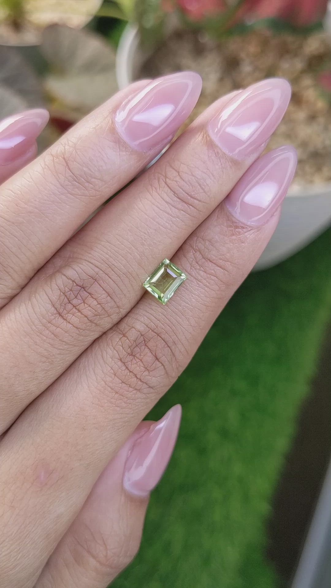 0.91 Ct. Yellowish Green Peridot from Pakistan Size Video