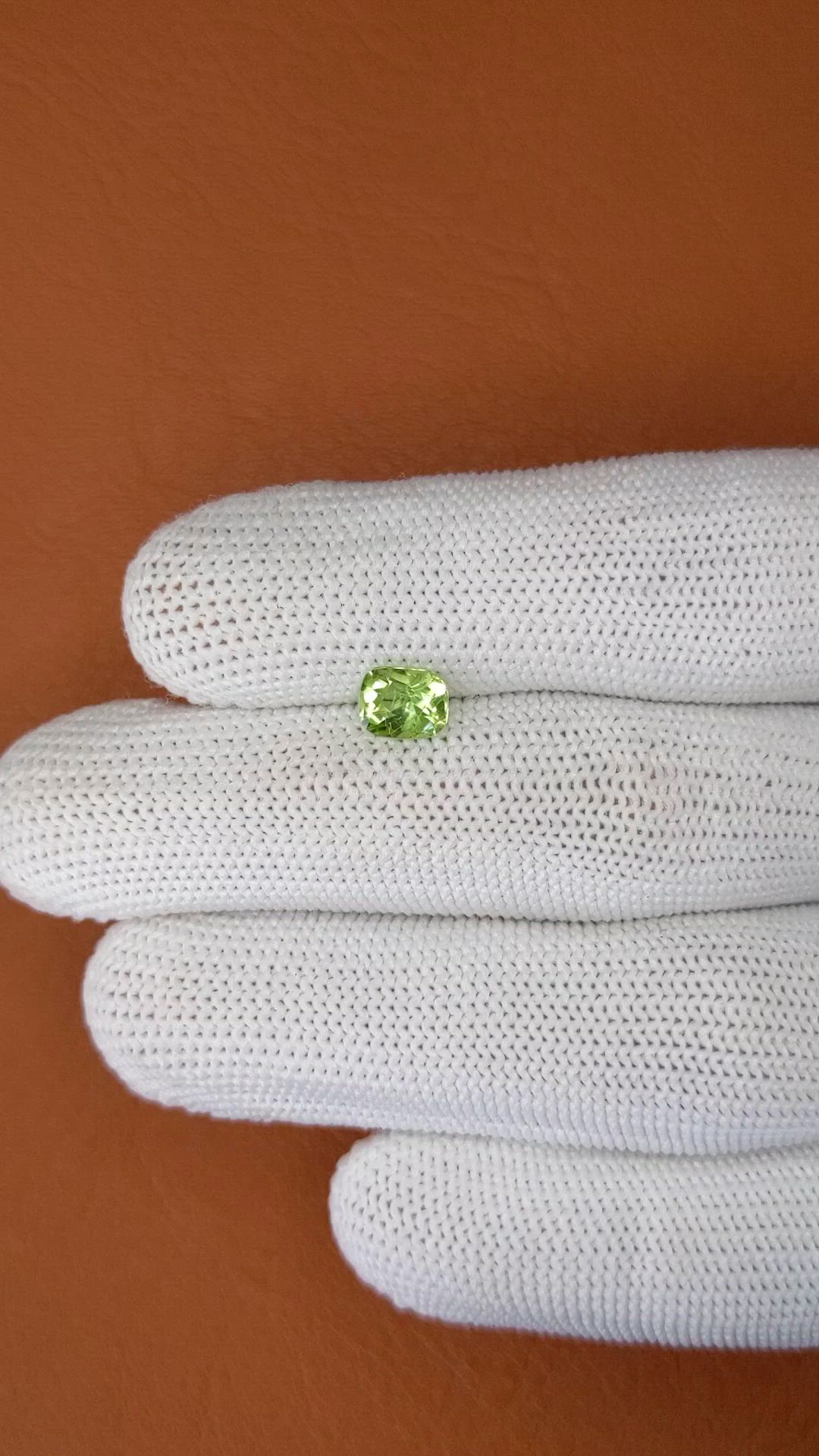 0.98 Ct. Yellowish Green Peridot from Pakistan Size Video
