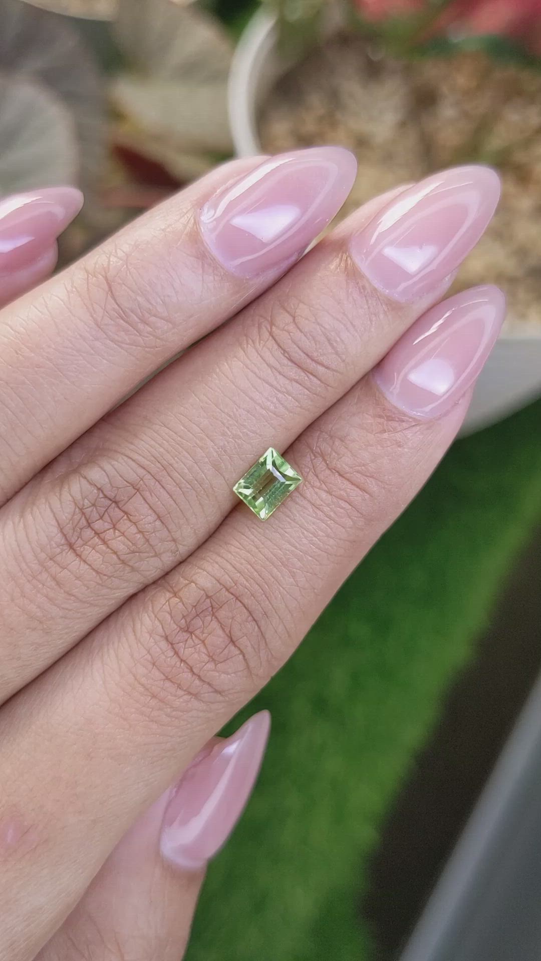 0.84 Ct. Yellowish Green Peridot from Pakistan Size Video