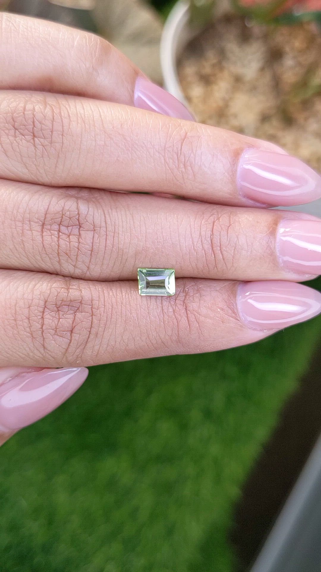 0.71 Ct. Green (Lime Green) Peridot from Ceylon (Sri Lanka) Size Video