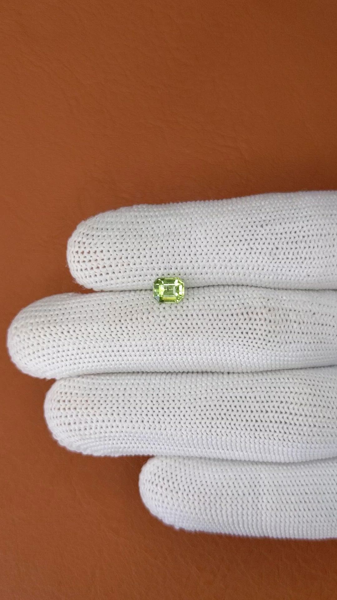 0.76 Ct. Yellowish Green Peridot from Pakistan Size Video