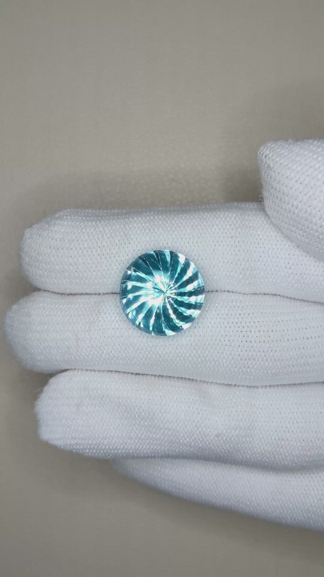 15.02 Ct. Swiss Blue Cabochon Topaz from Brazil Size Video