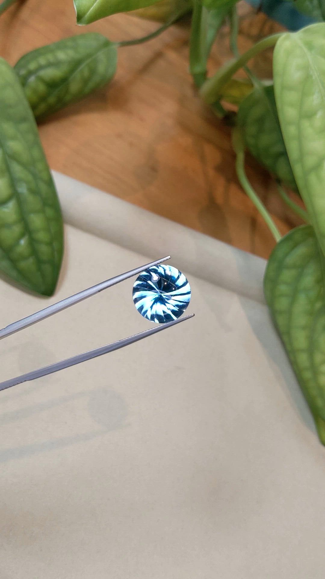 15.02 Ct. Swiss Blue Cabochon Topaz from Brazil Size Video