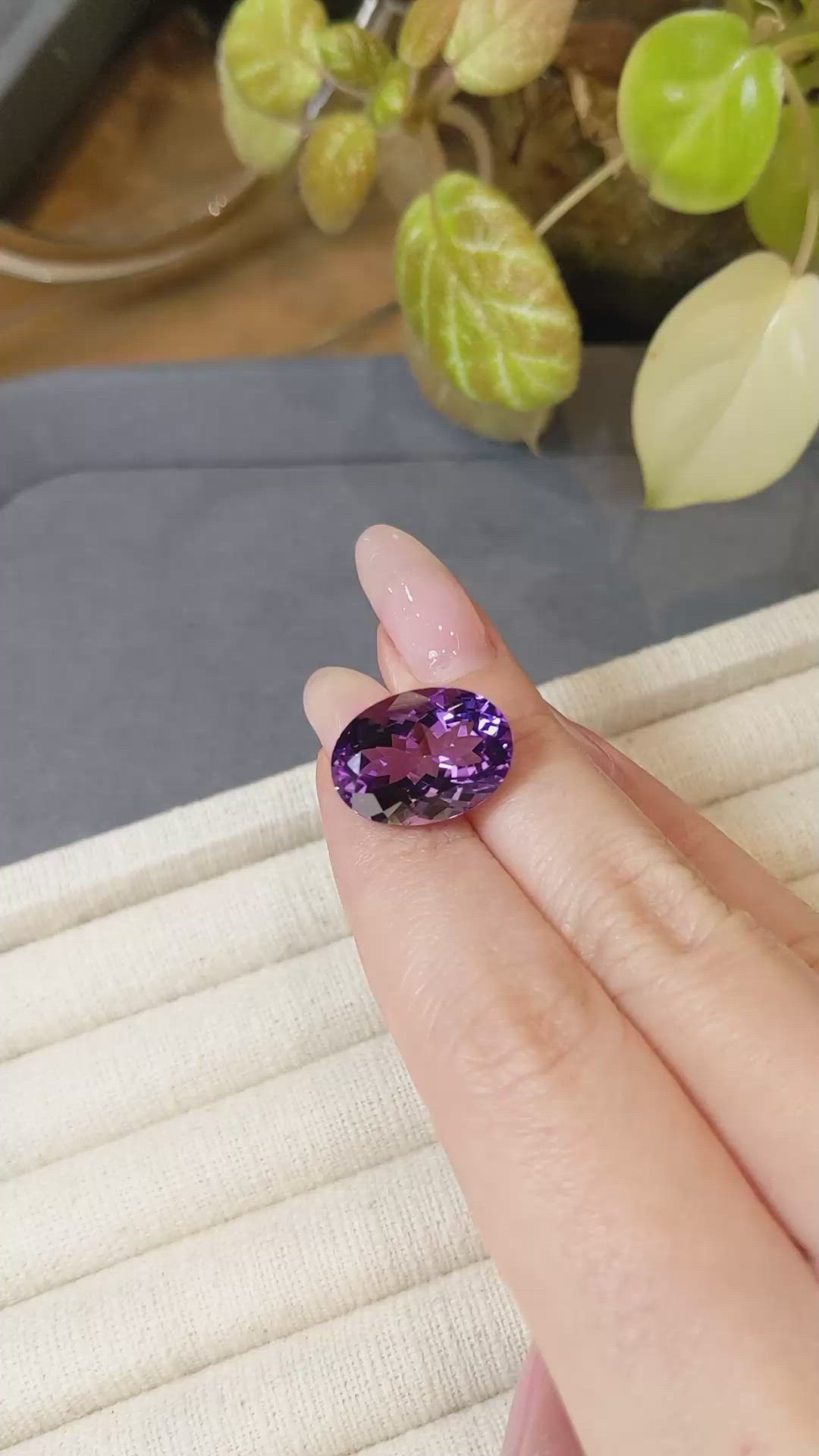 12.58 Ct. Purple Amethyst from Brazil Size Video