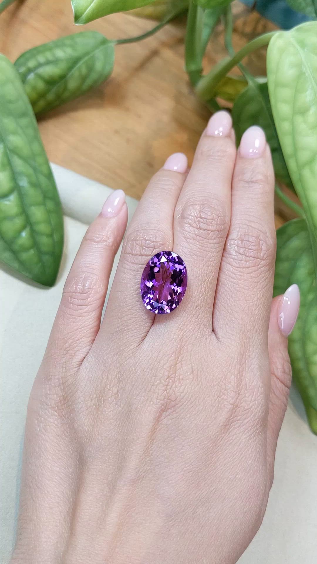 13.04 Ct. Purple Amethyst from Brazil Size Video