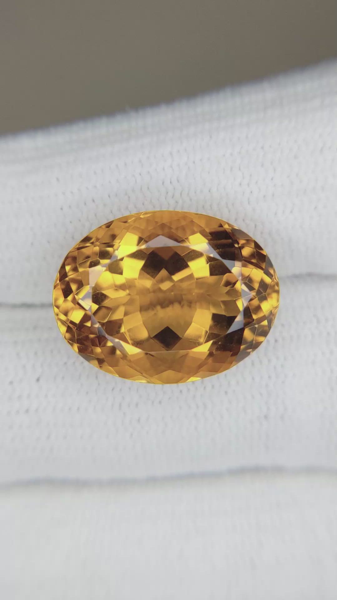 16.95 Ct. Yellowish Orange Citrine from Brazil Size Video