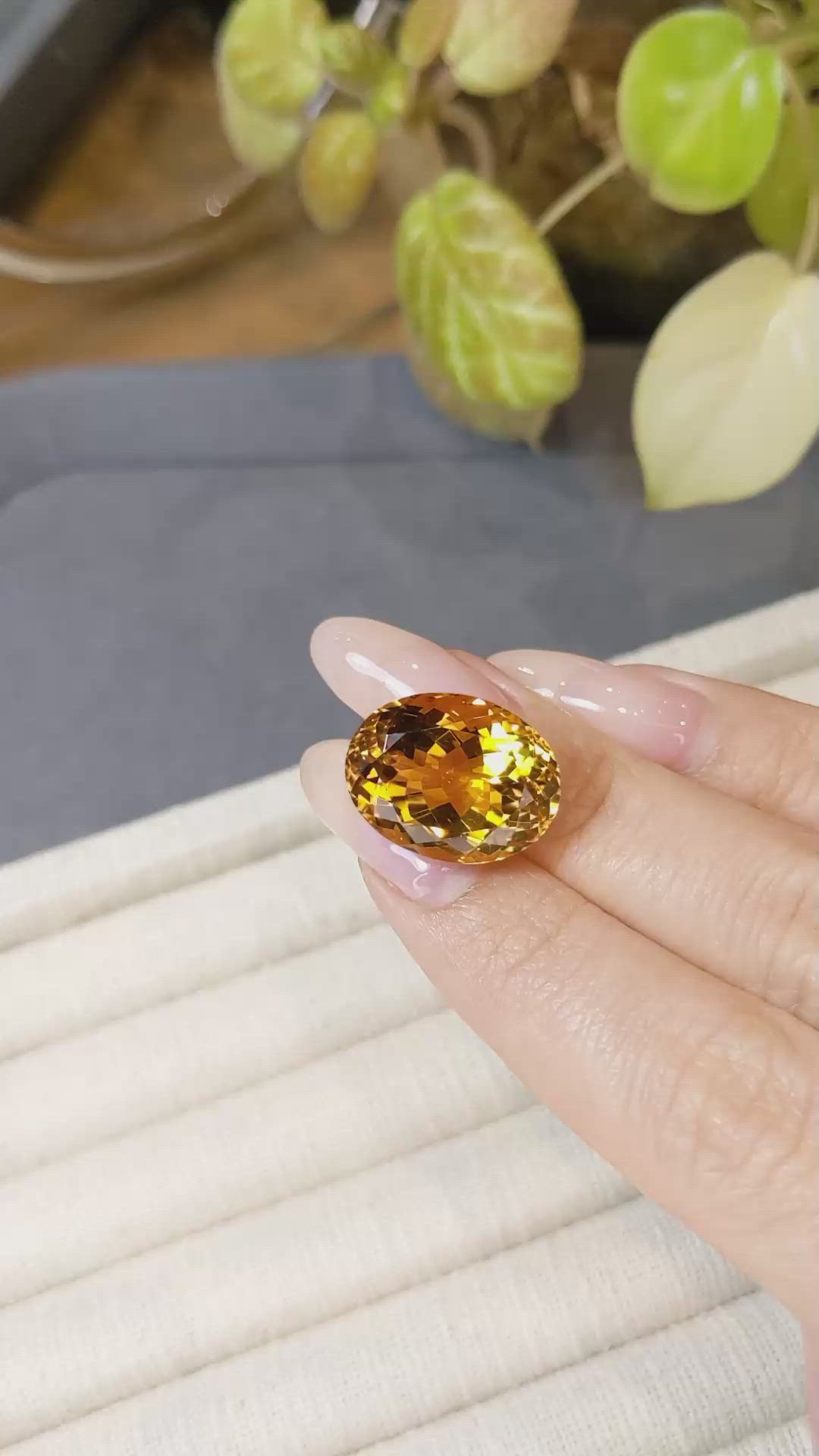 16.95 Ct. Yellowish Orange Citrine from Brazil Size Video