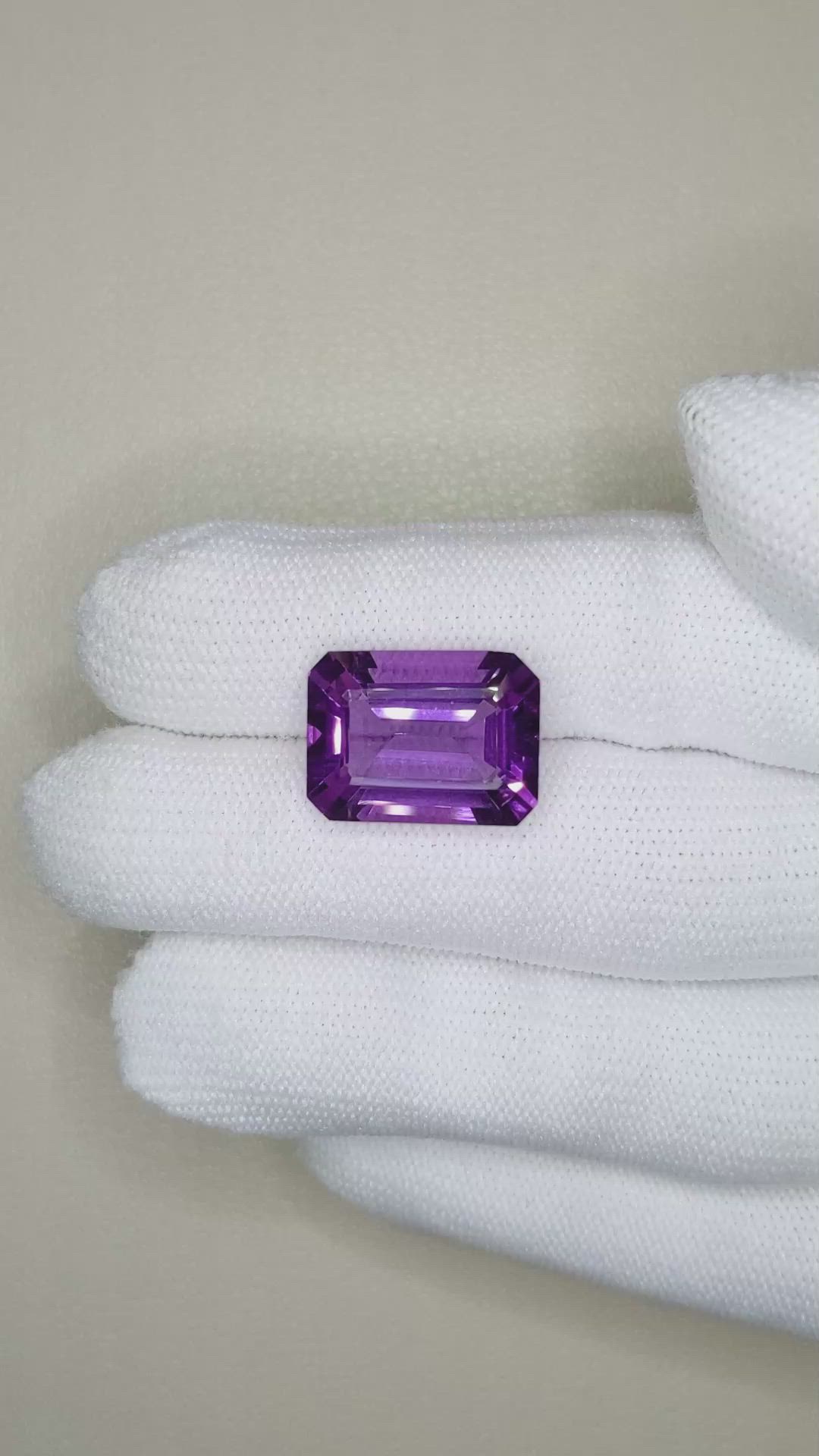 9.59 Ct. Purple Amethyst from Brazil Size Video