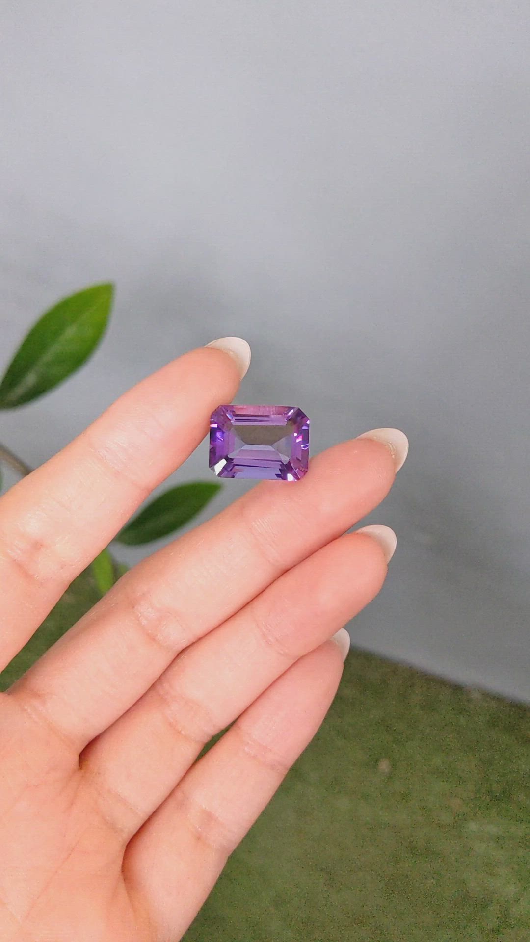 9.59 Ct. Purple Amethyst from Brazil Size Video