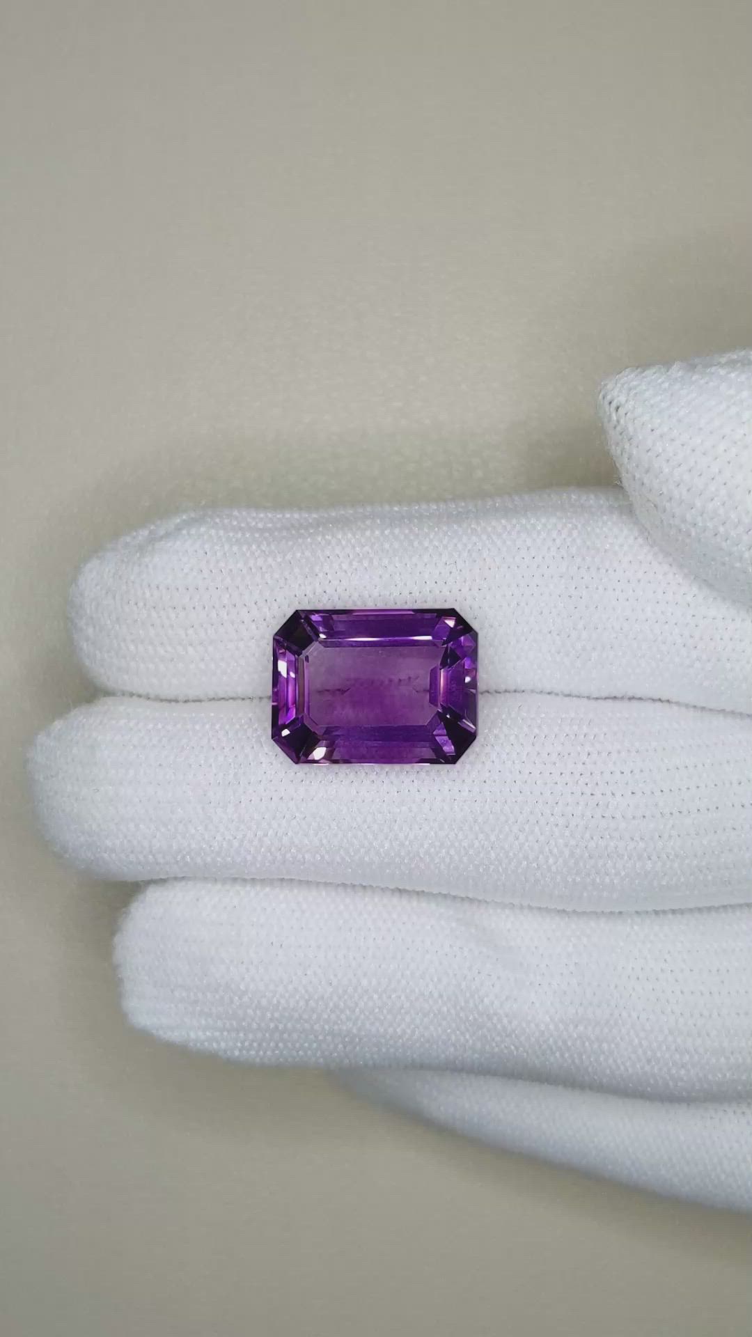 11.33 Ct. Purple Amethyst from Brazil Size Video