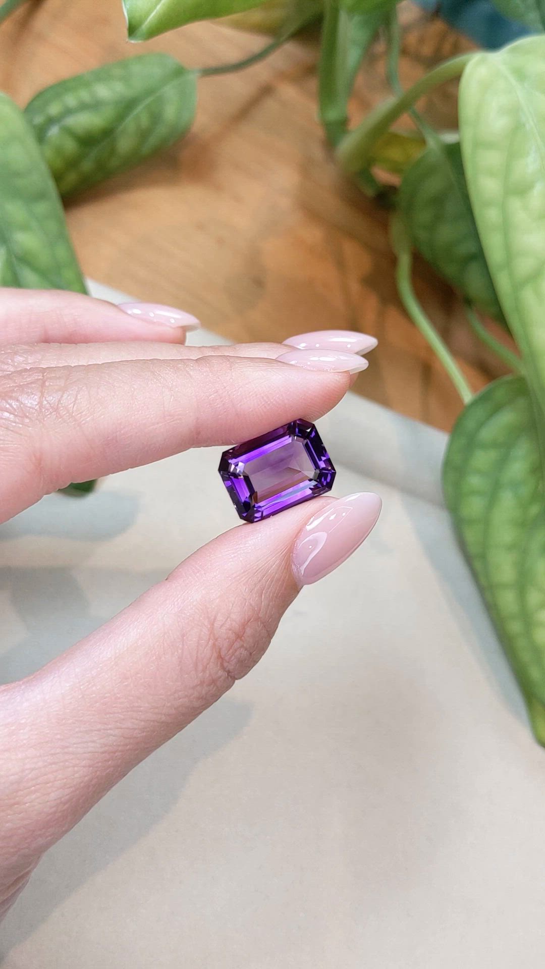 11.33 Ct. Purple Amethyst from Brazil Size Video