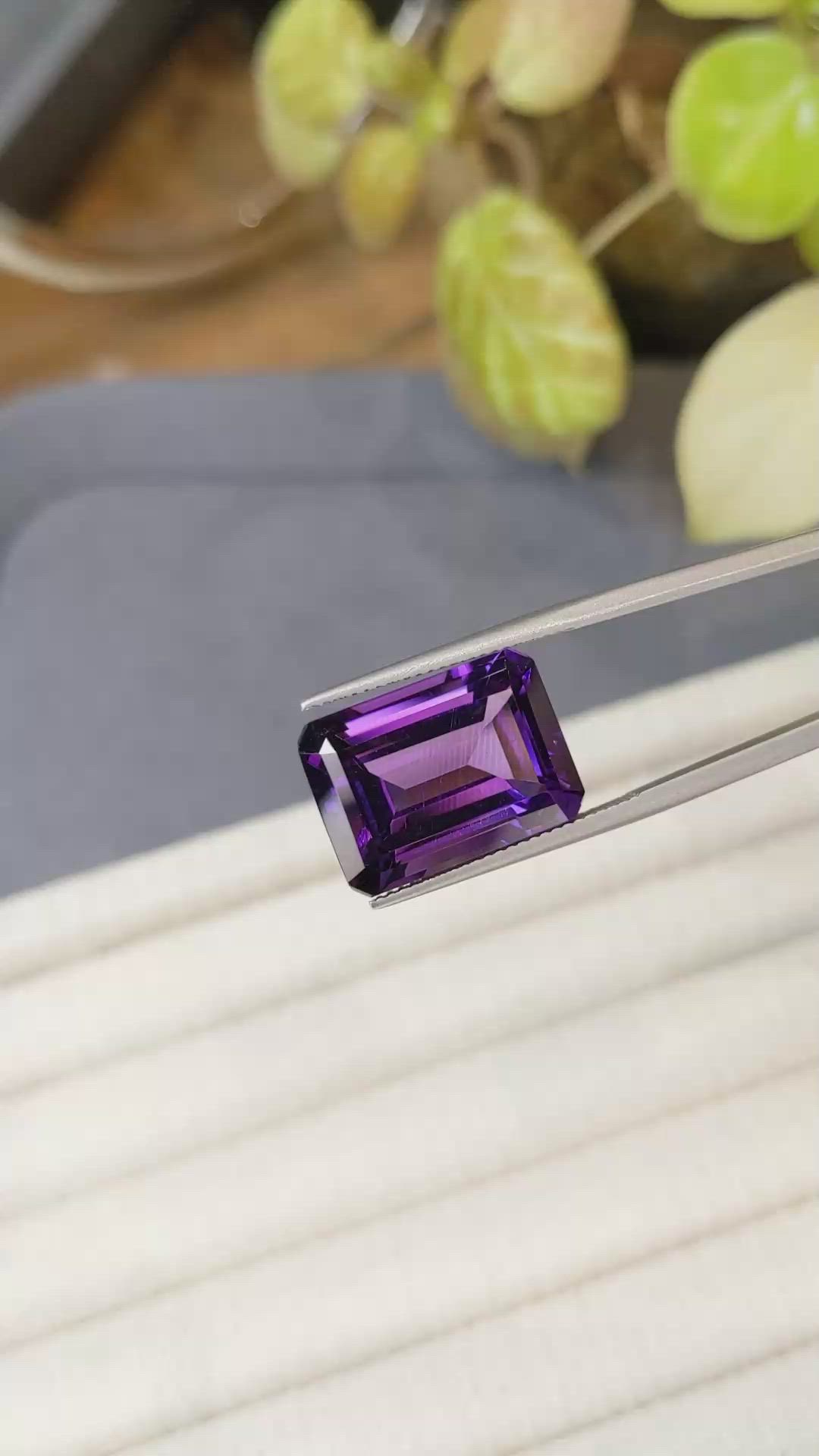 15.56 Ct. Purple Amethyst from Brazil Size Video