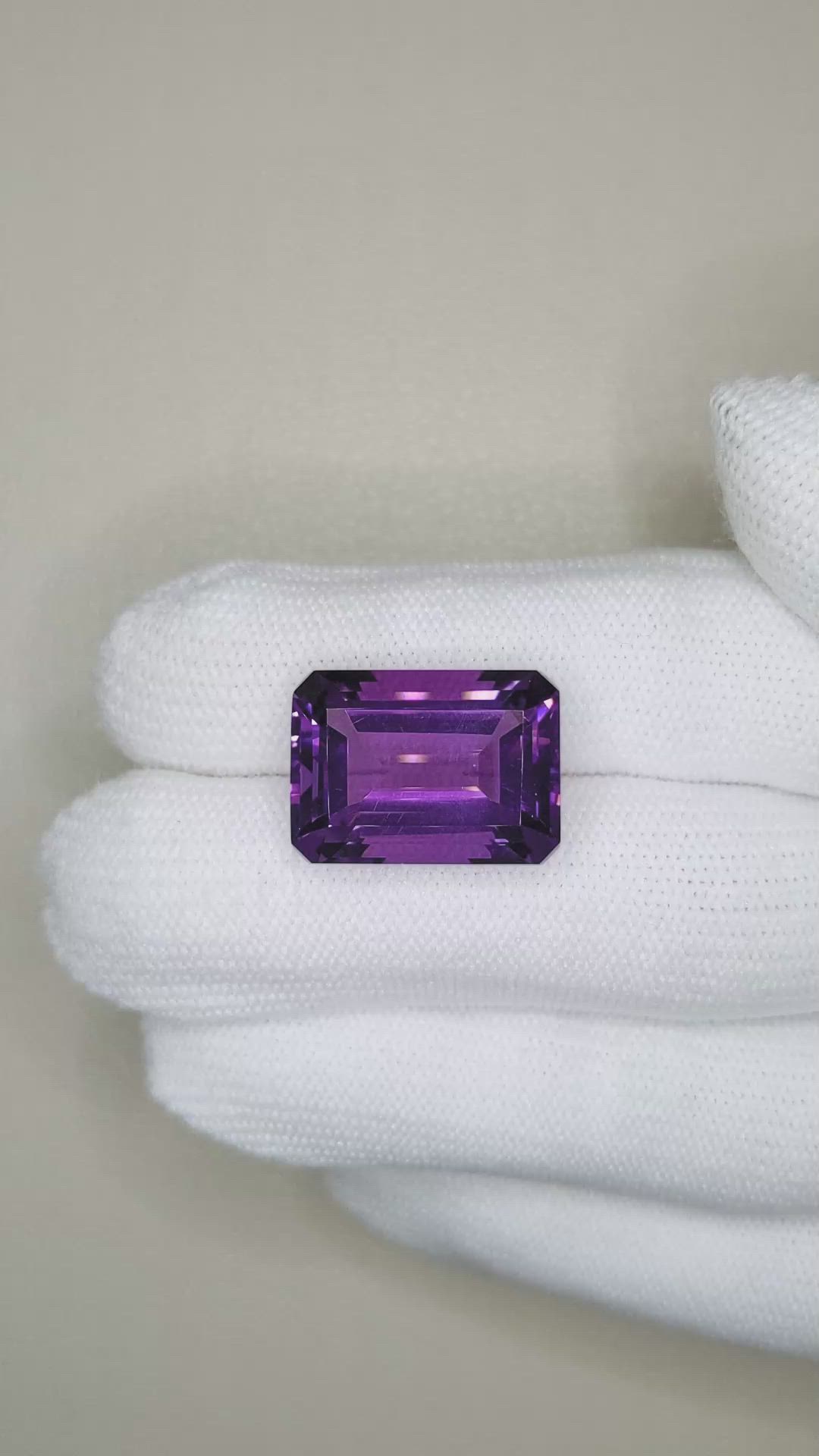 15.56 Ct. Purple Amethyst from Brazil Size Video