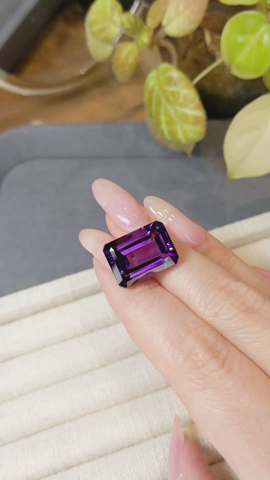 15.56 Ct. Purple Amethyst from Brazil Size Video