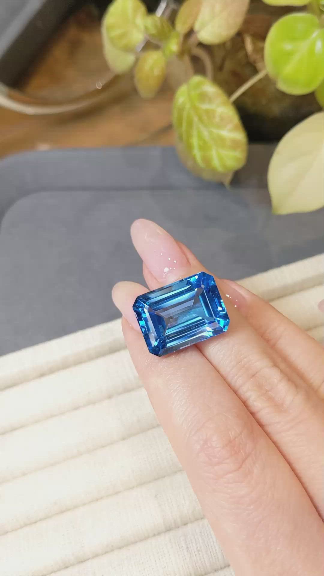 28.11 Ct. Swiss Blue Topaz from Brazil Size Video