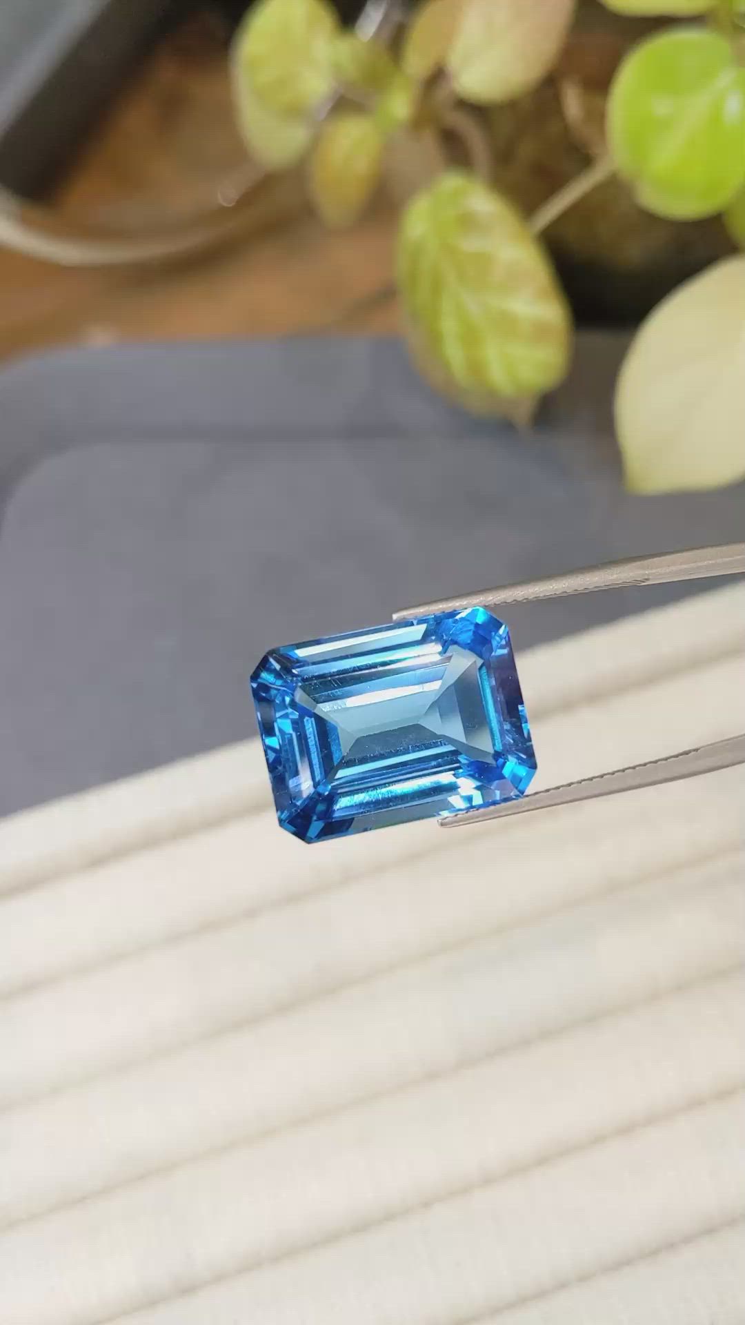28.11 Ct. Swiss Blue Topaz from Brazil Size Video