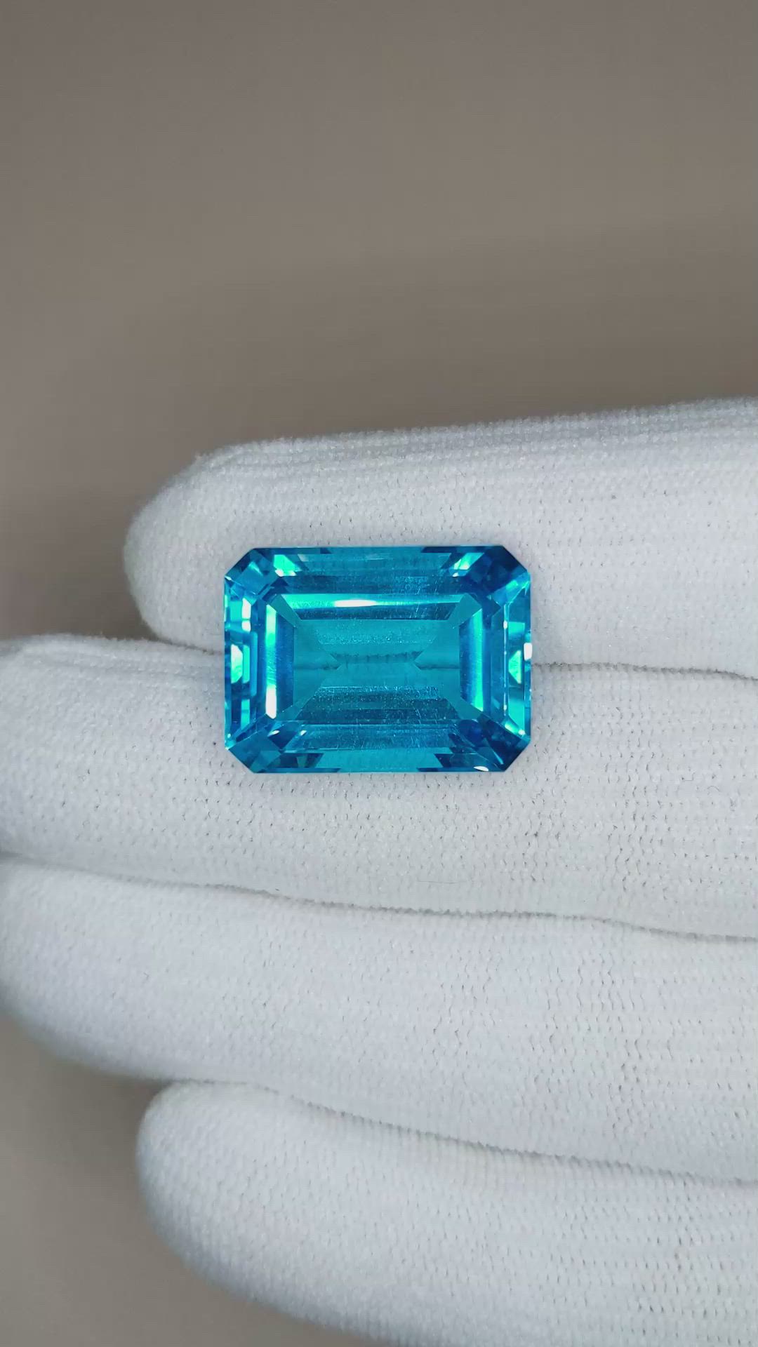 28.11 Ct. Swiss Blue Topaz from Brazil Size Video