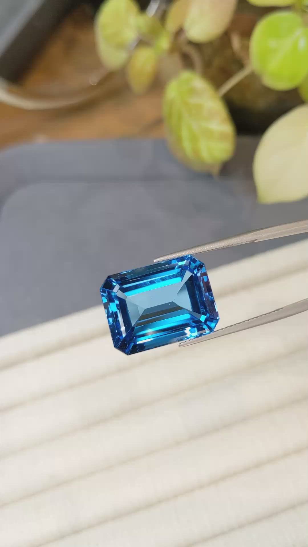 31.10 Ct. Swiss Blue Topaz from Brazil Size Video