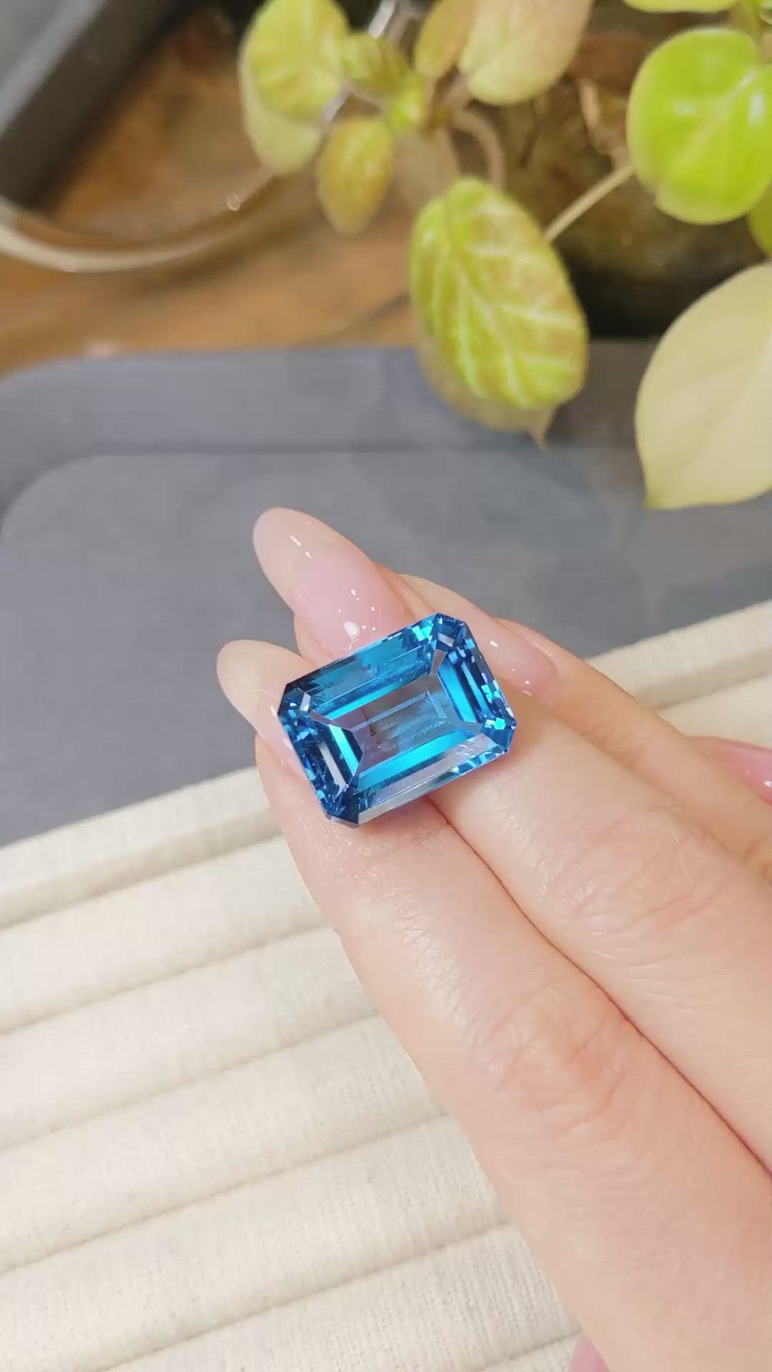 31.10 Ct. Swiss Blue Topaz from Brazil Size Video