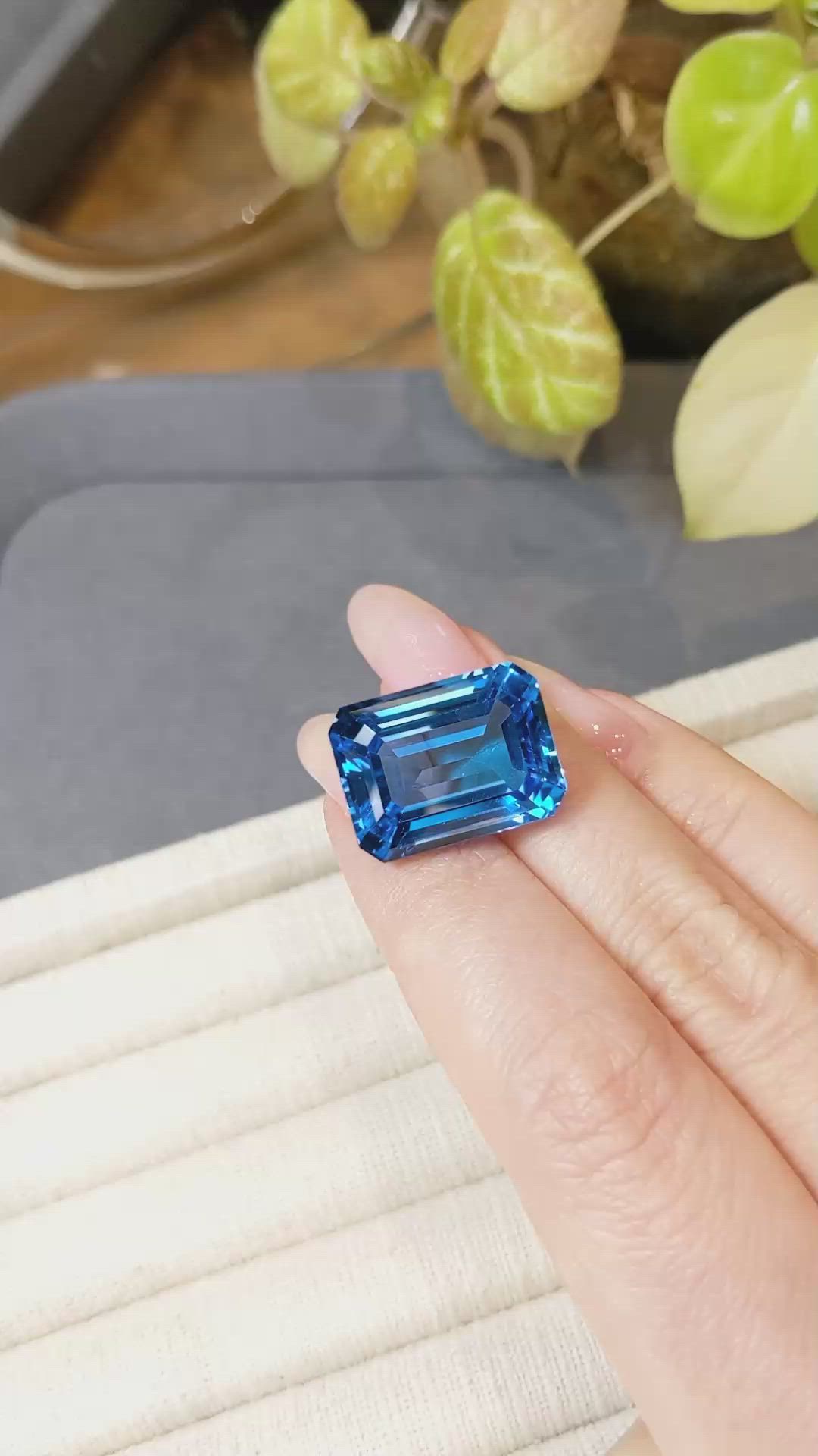 31.48 Ct. Swiss Blue Topaz from Brazil Size Video