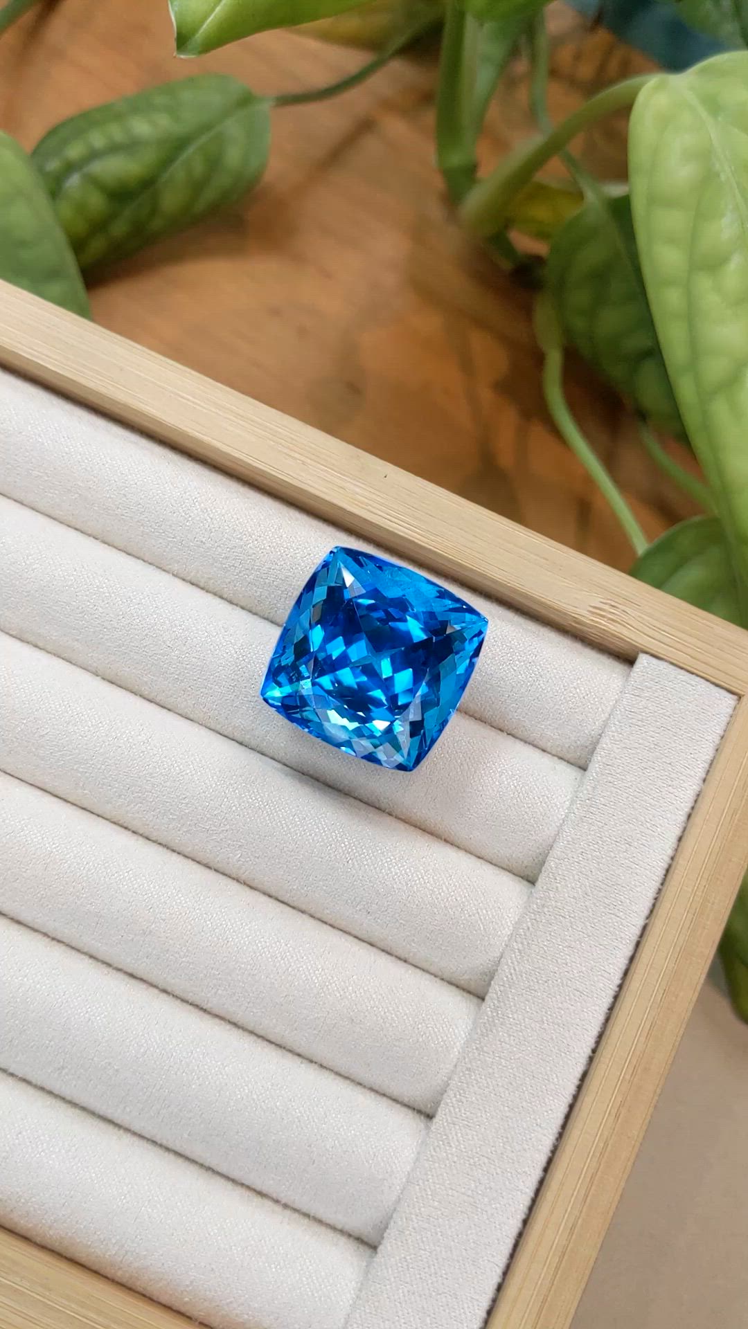 72.62 Ct. Swiss Blue Topaz from Brazil Size Video