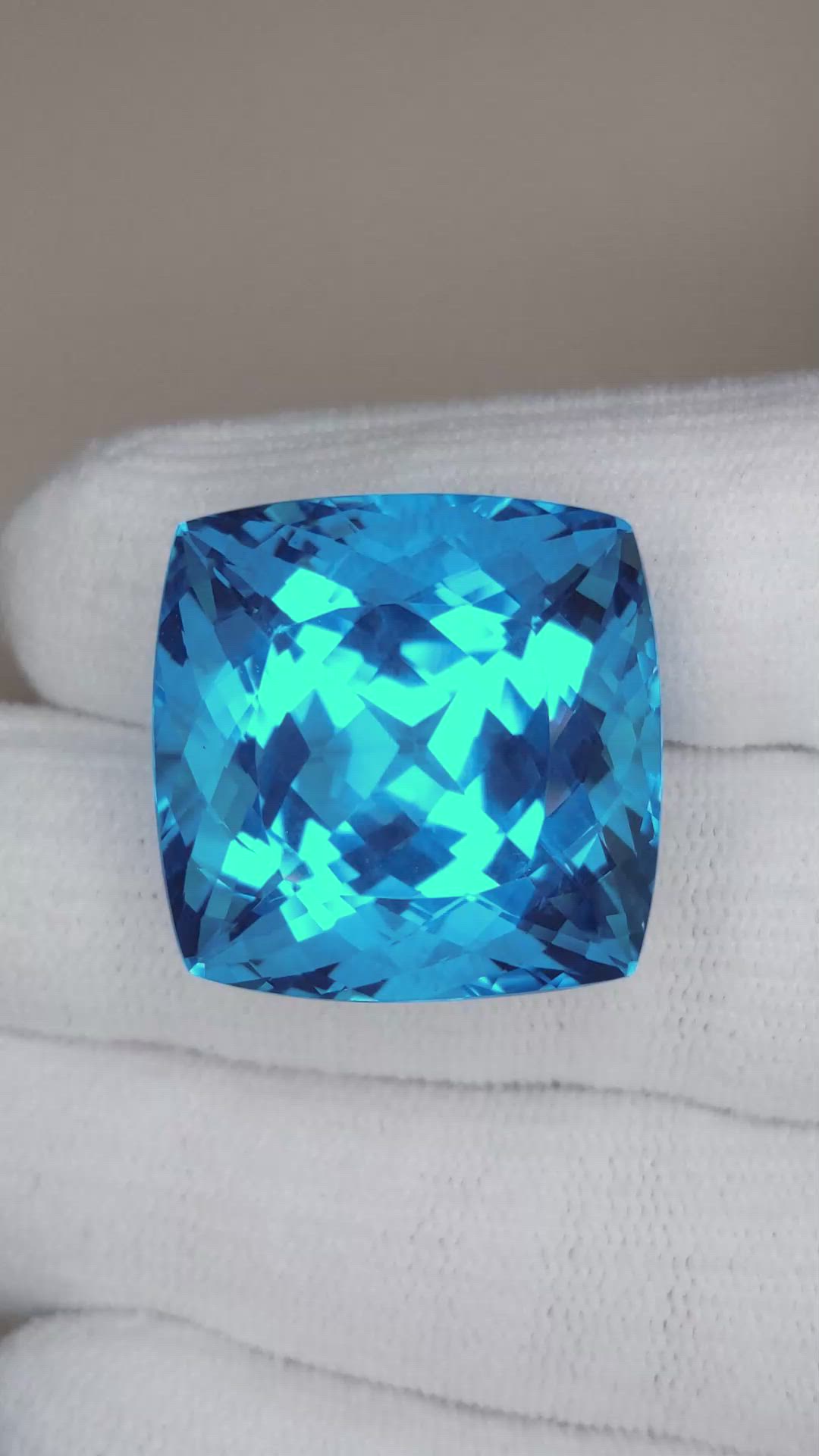 72.62 Ct. Swiss Blue Topaz from Brazil Size Video