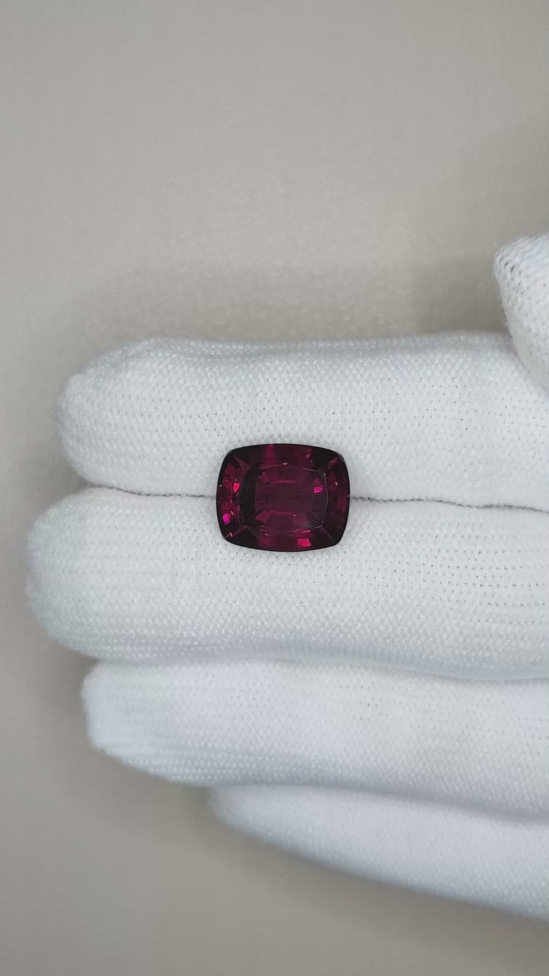 8.38 Ct. Purplish Red Rubellite Tourmaline from Brazil Size Video