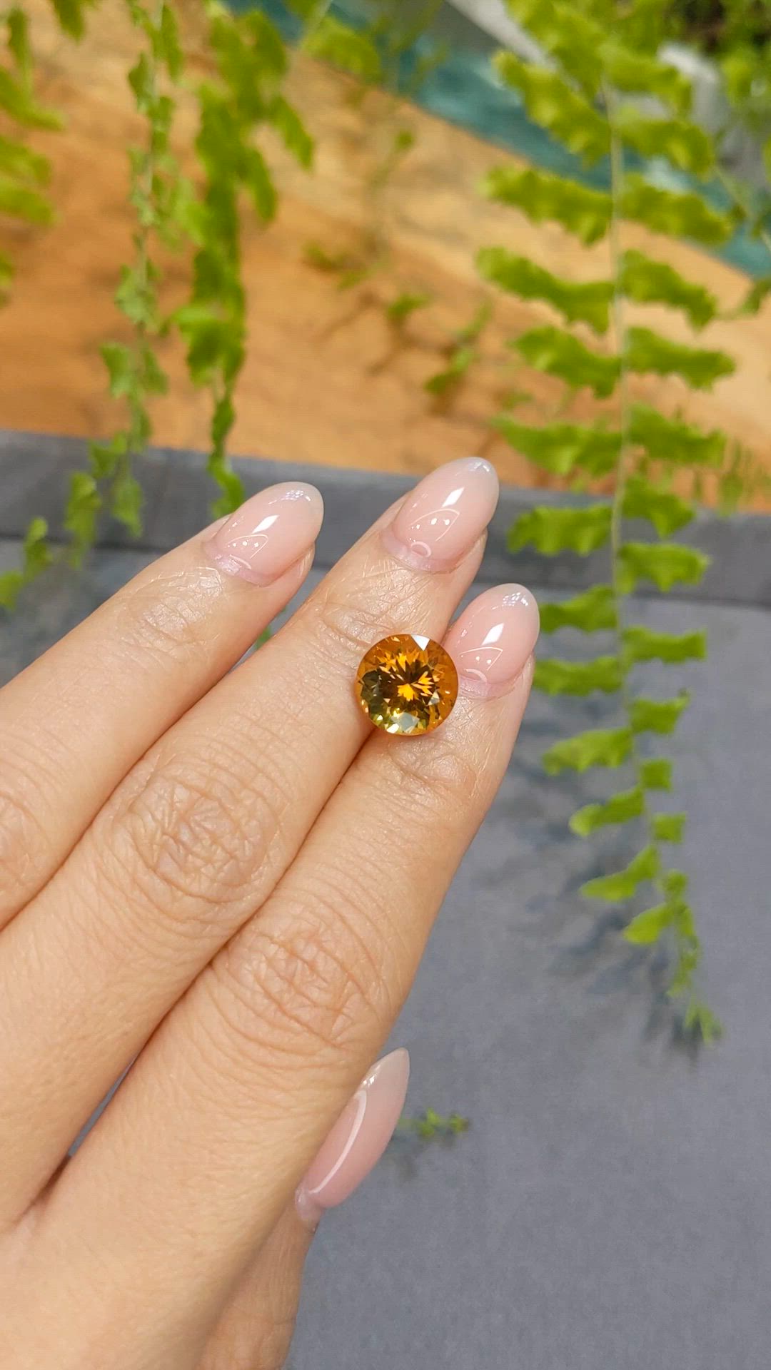 3.83 Ct. Orangish Yellow Citrine from Bolivia Size Video