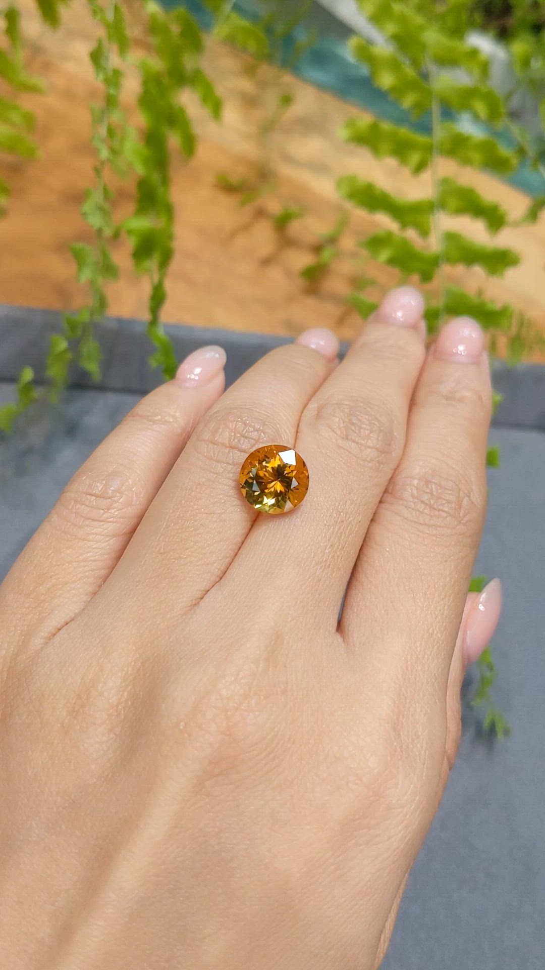 3.83 Ct. Orangish Yellow Citrine from Bolivia Size Video
