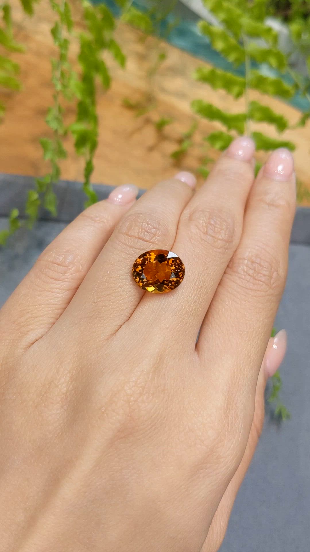 5.22 Ct. Madeira (Reddish Orange) Citrine from Bolivia Size Video