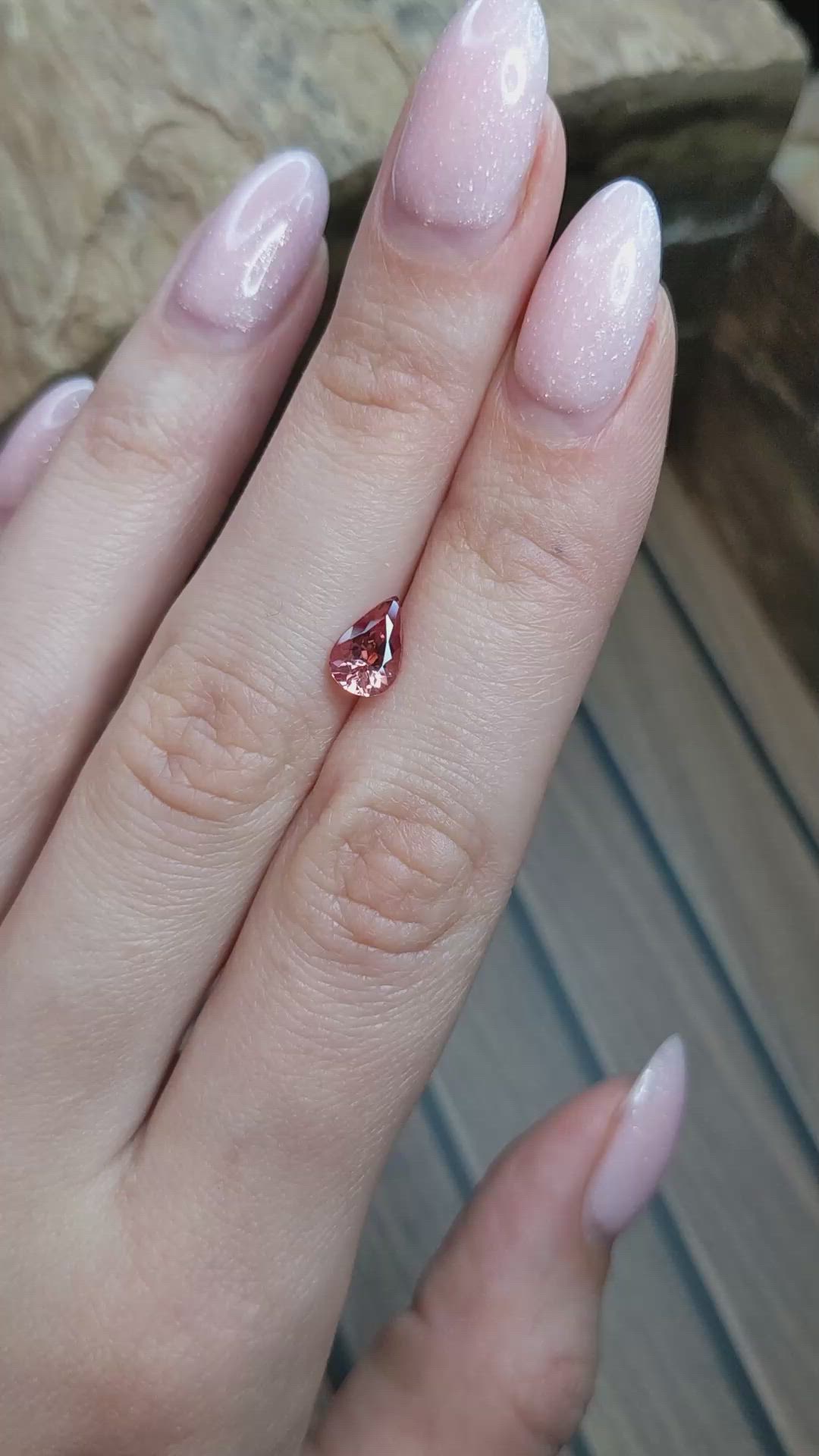 1.03 Ct. Pinkish Orange Imperial Topaz from Brazil Size Video