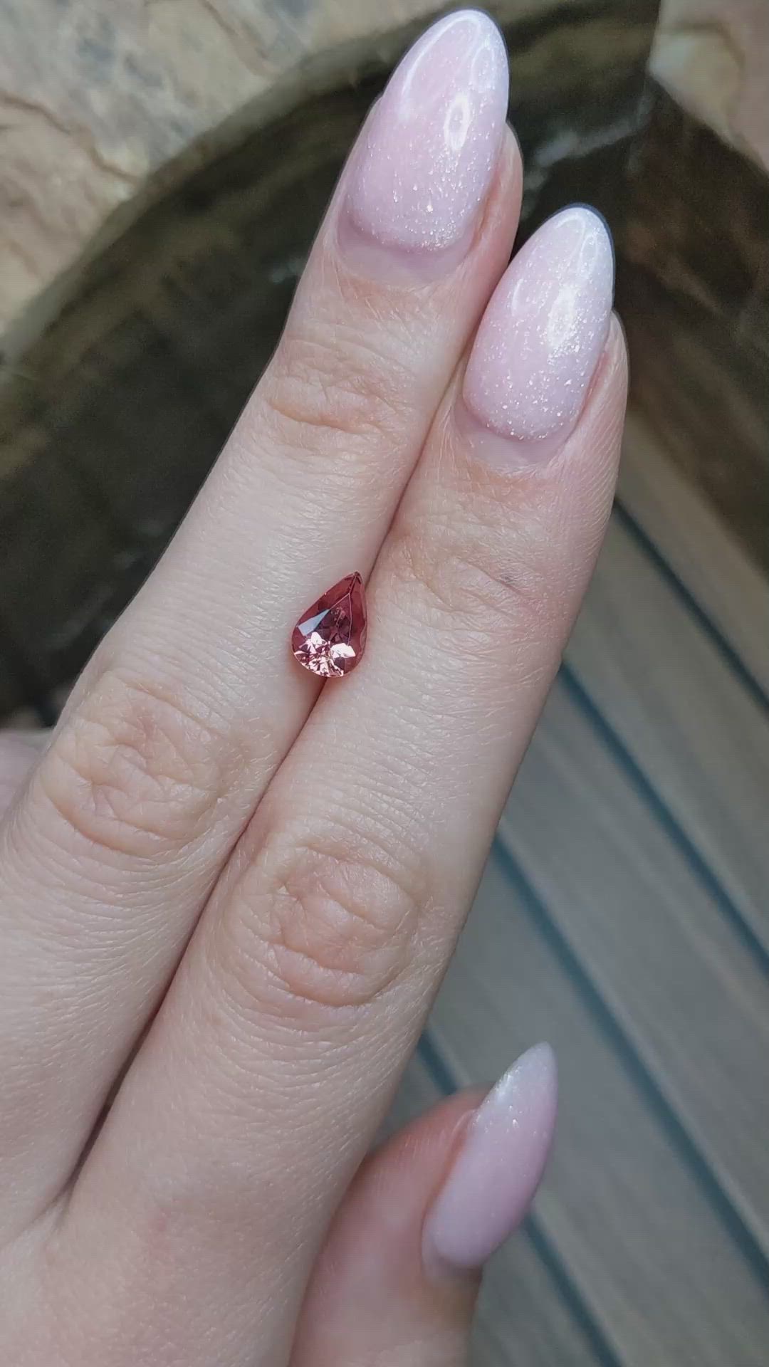 1.03 Ct. Pinkish Orange Imperial Topaz from Brazil Size Video