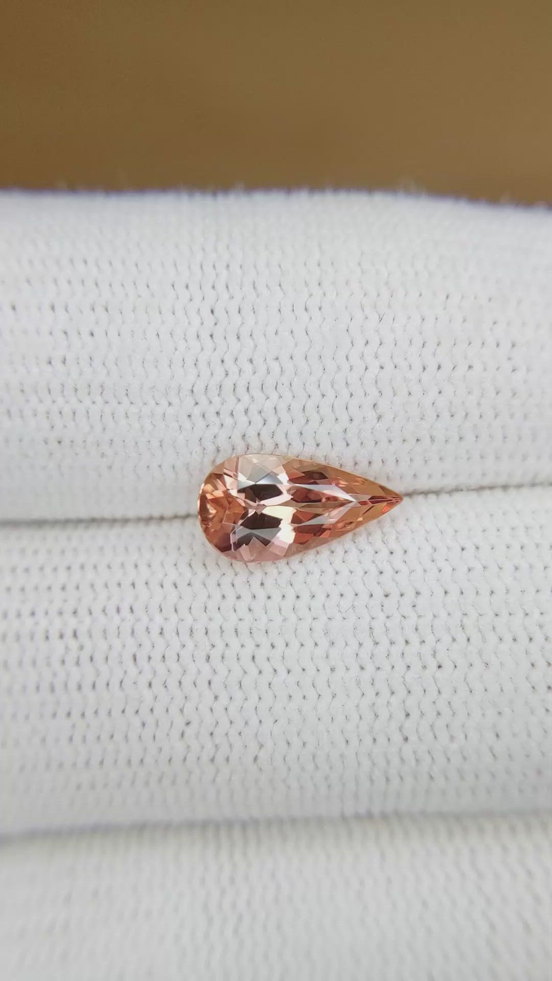 1.37 Ct. Pinkish Orange Imperial Topaz from Brazil Size Video