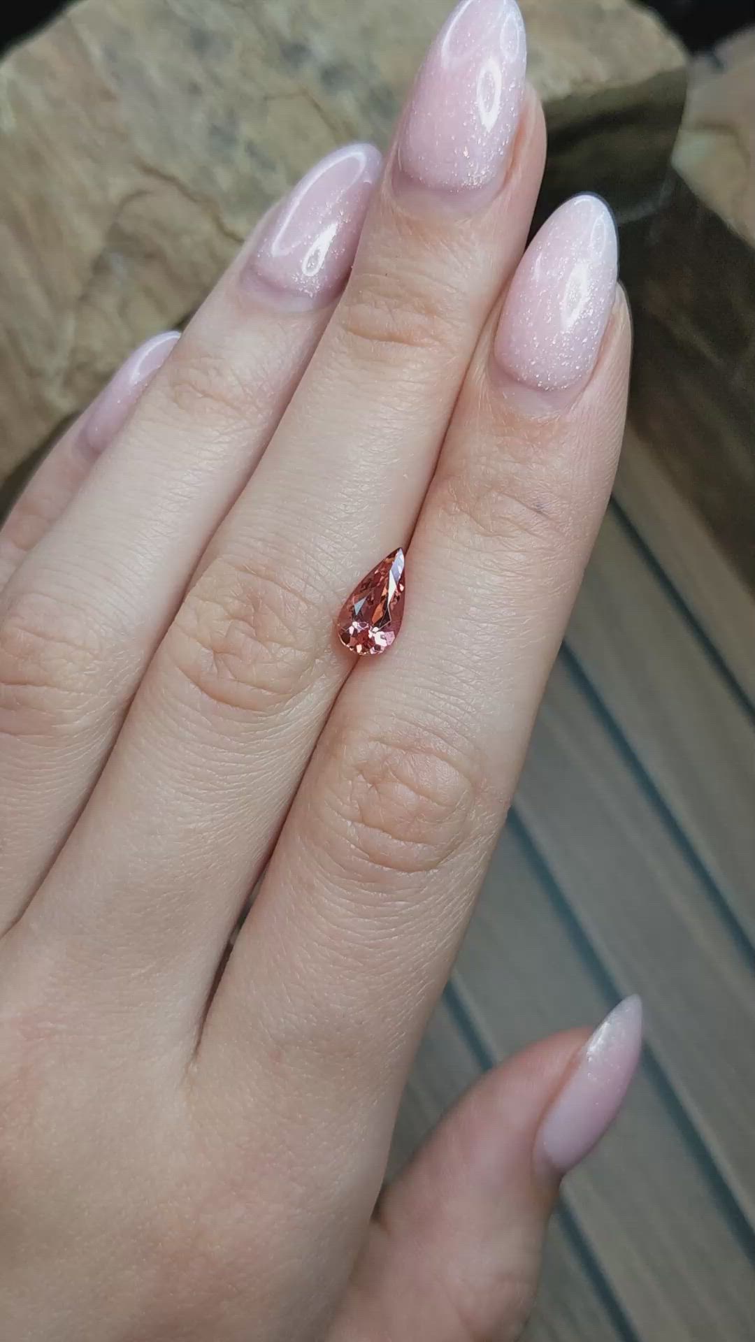 1.37 Ct. Pinkish Orange Imperial Topaz from Brazil Size Video