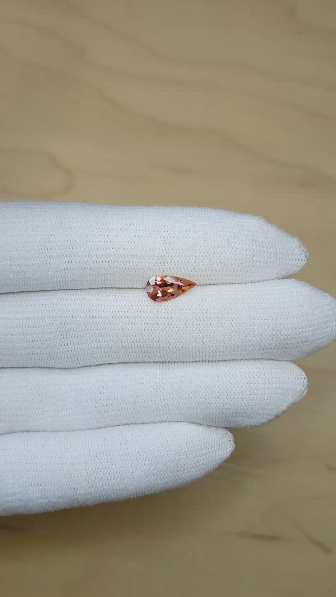 1.37 Ct. Pinkish Orange Imperial Topaz from Brazil Size Video