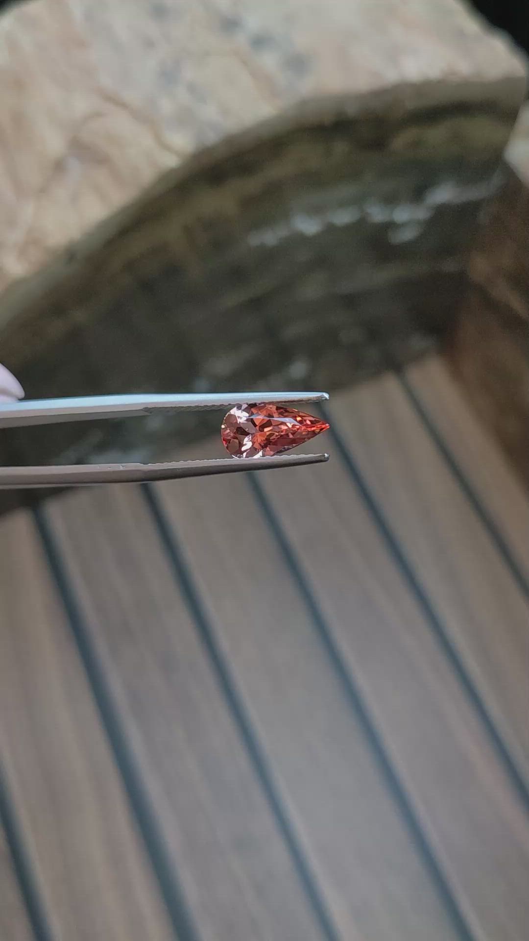 1.37 Ct. Pinkish Orange Imperial Topaz from Brazil Size Video