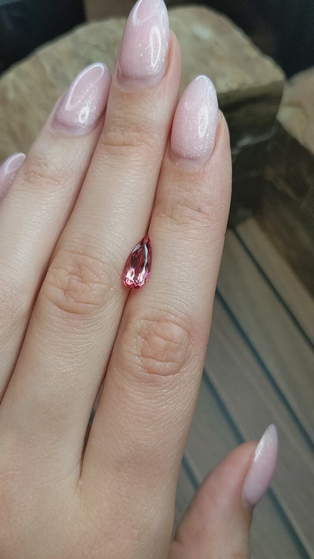 1.65 Ct. Pinkish Orange Imperial Topaz from Brazil Size Video