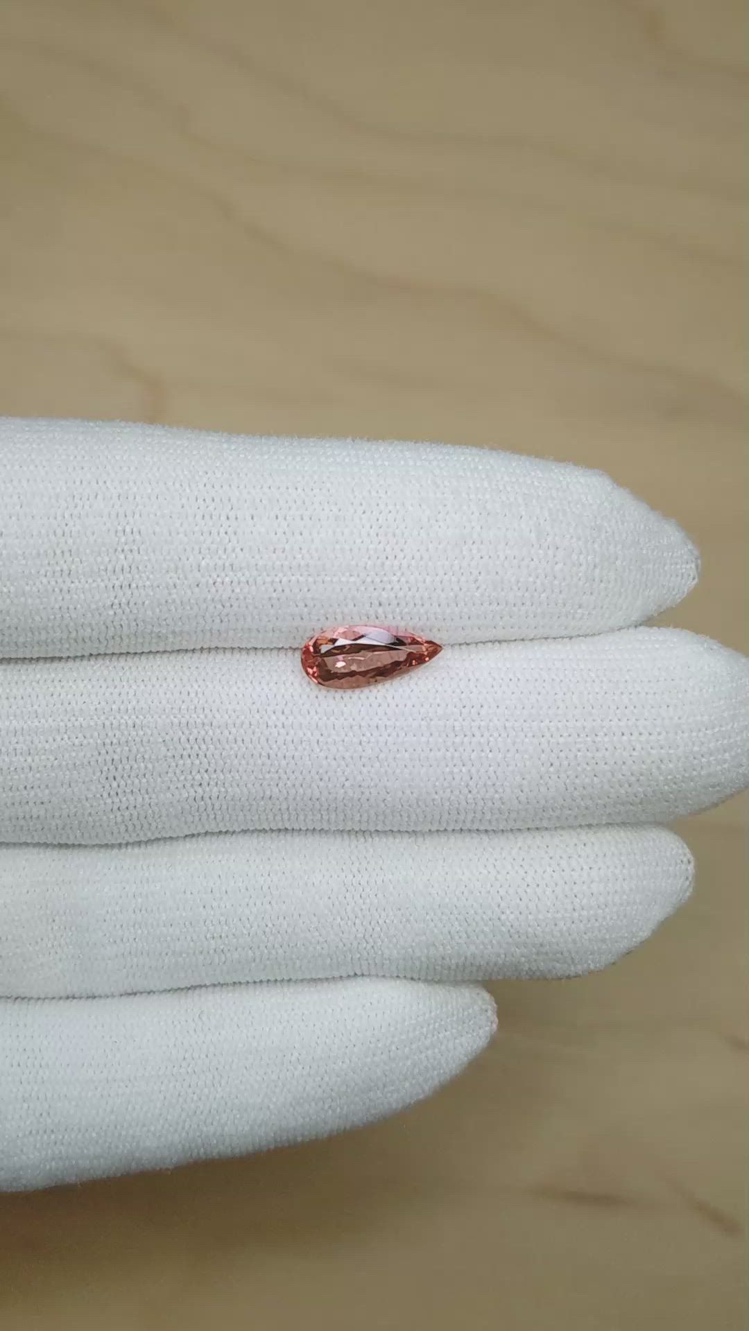 1.65 Ct. Pinkish Orange Imperial Topaz from Brazil Size Video