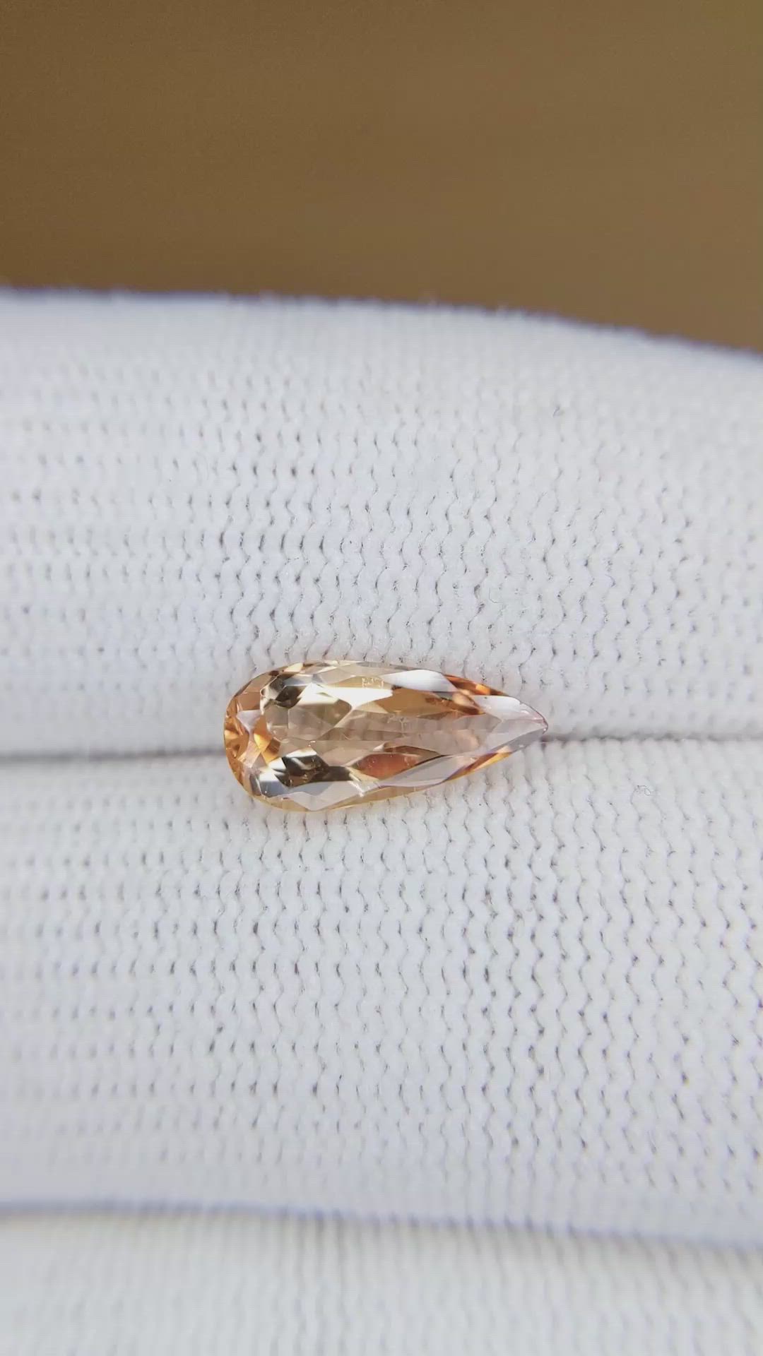 1.51 Ct. Orange Precious Topaz from Brazil Size Video