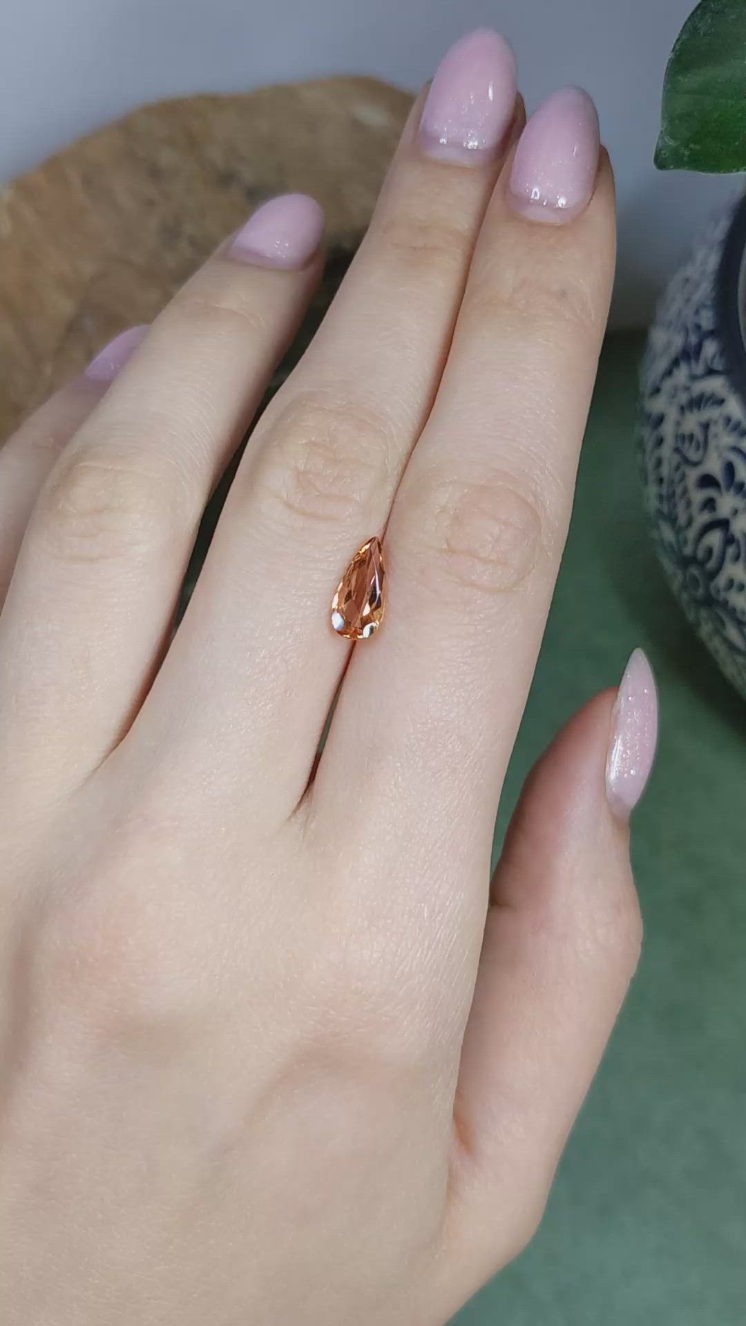 1.51 Ct. Orange Precious Topaz from Brazil Size Video