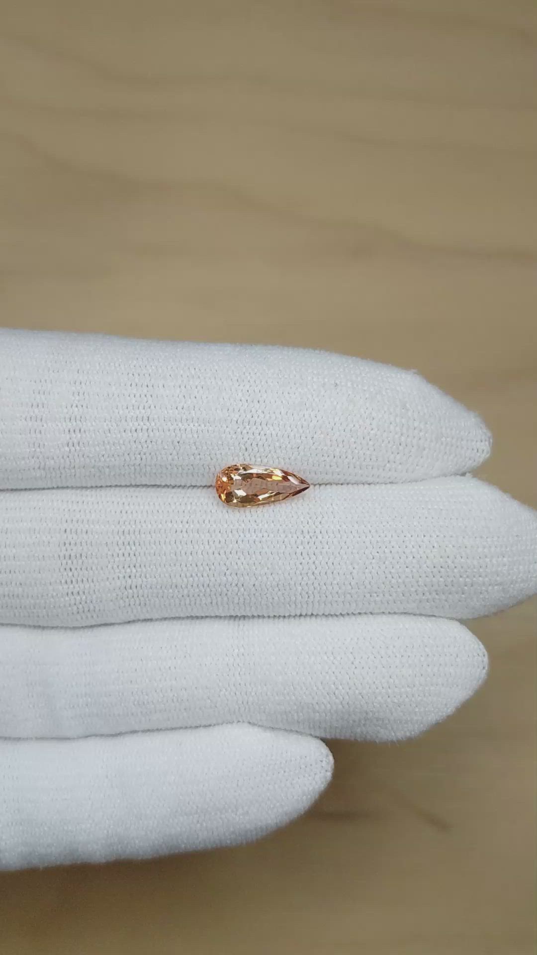 1.51 Ct. Orange Precious Topaz from Brazil Size Video