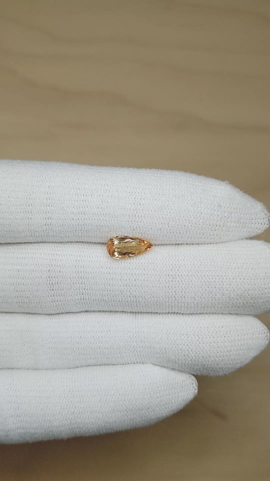 1.73 Ct. Yellowish Orange Precious Topaz from Brazil Size Video