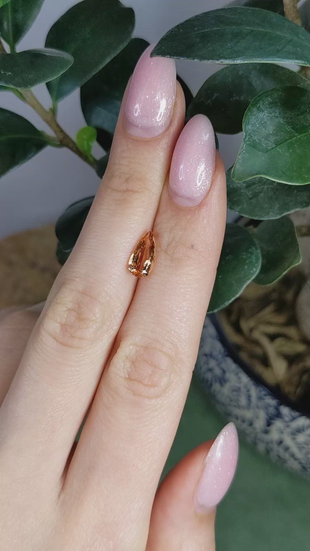 1.73 Ct. Yellowish Orange Precious Topaz from Brazil Size Video