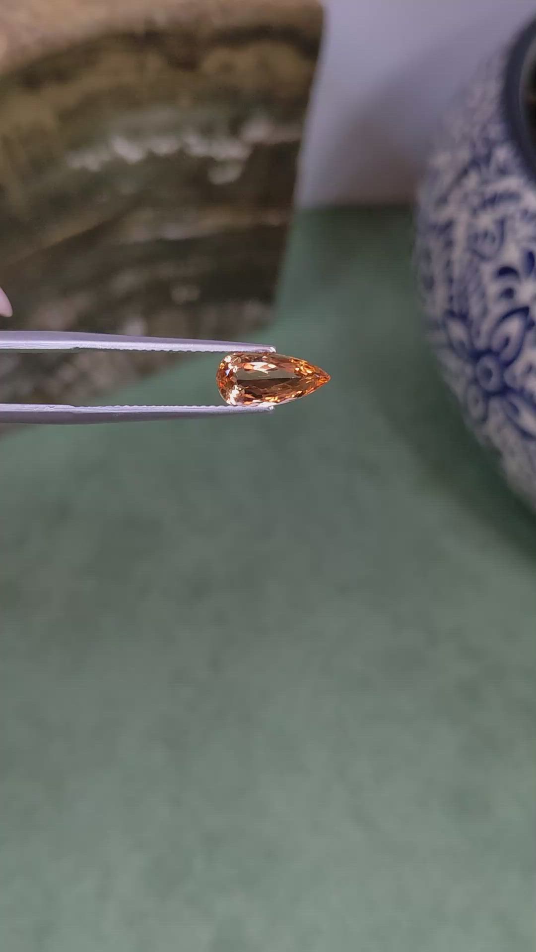 1.73 Ct. Yellowish Orange Precious Topaz from Brazil Size Video