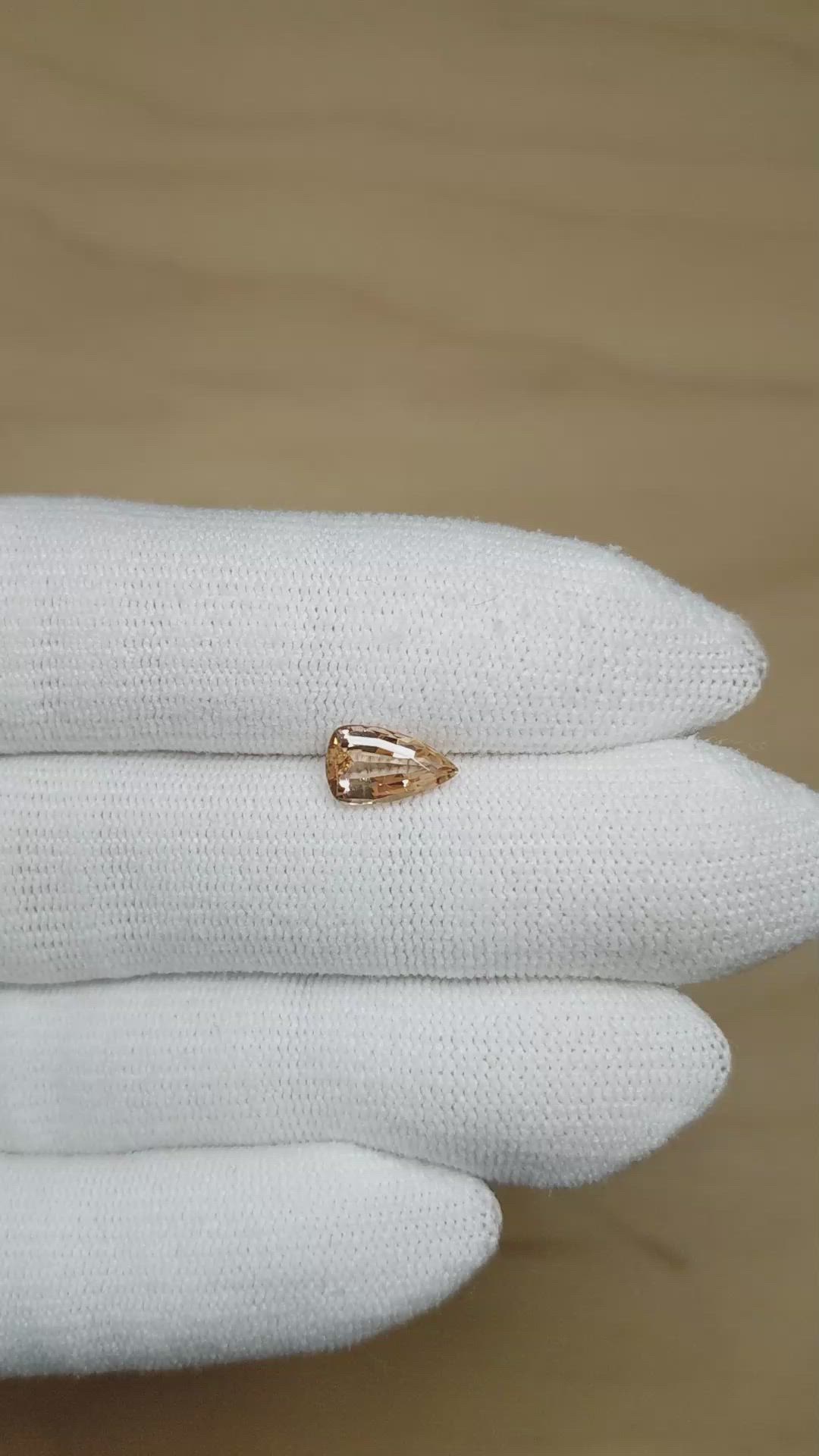 1.34 Ct. Yellowish Orange Precious Topaz from Brazil Size Video